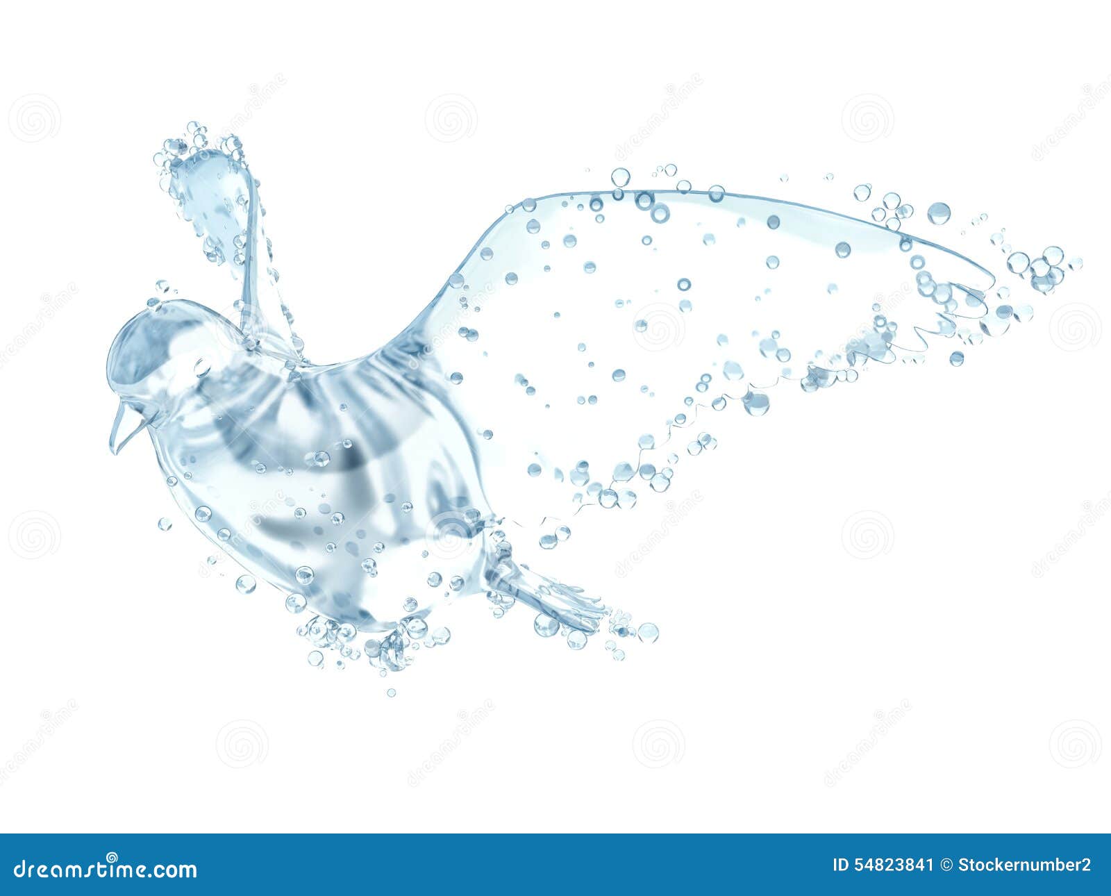 Dove Made Out Of Water Splashes Isolated On White Stock Illustration