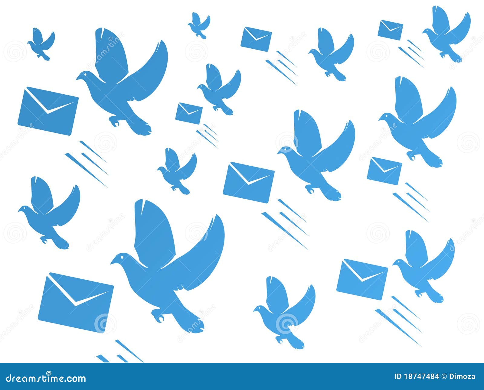 Dove and mail envelop stock illustration. Illustration of message