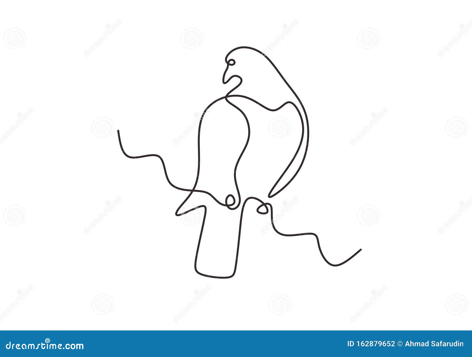 dove or pigeon bird continuous one line drawing minimalism style.  hand drawn sketch animal birds 
