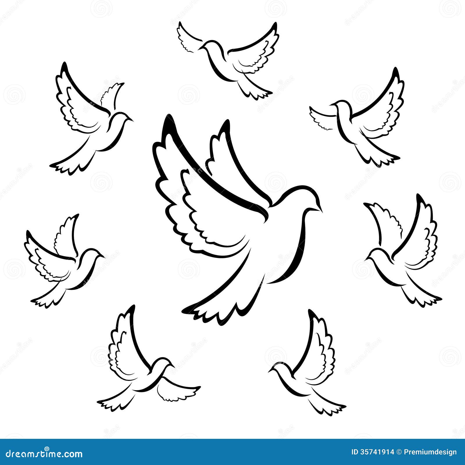 Dove symbol Illustration stock vector. Illustration of abstract - 35741914