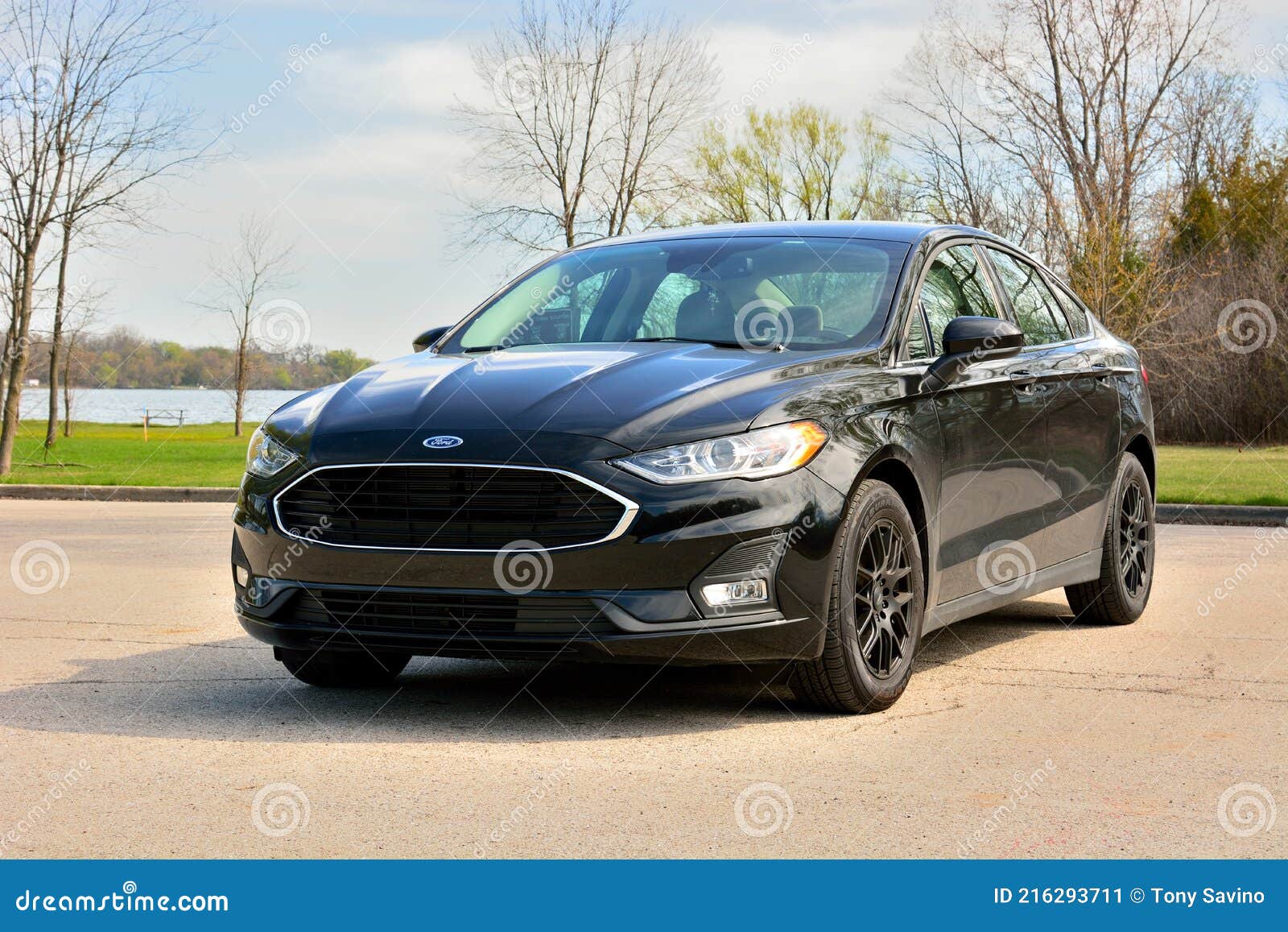 Ford Fusion Display At A Dealership. Ford Sells Traditional Gasoline
