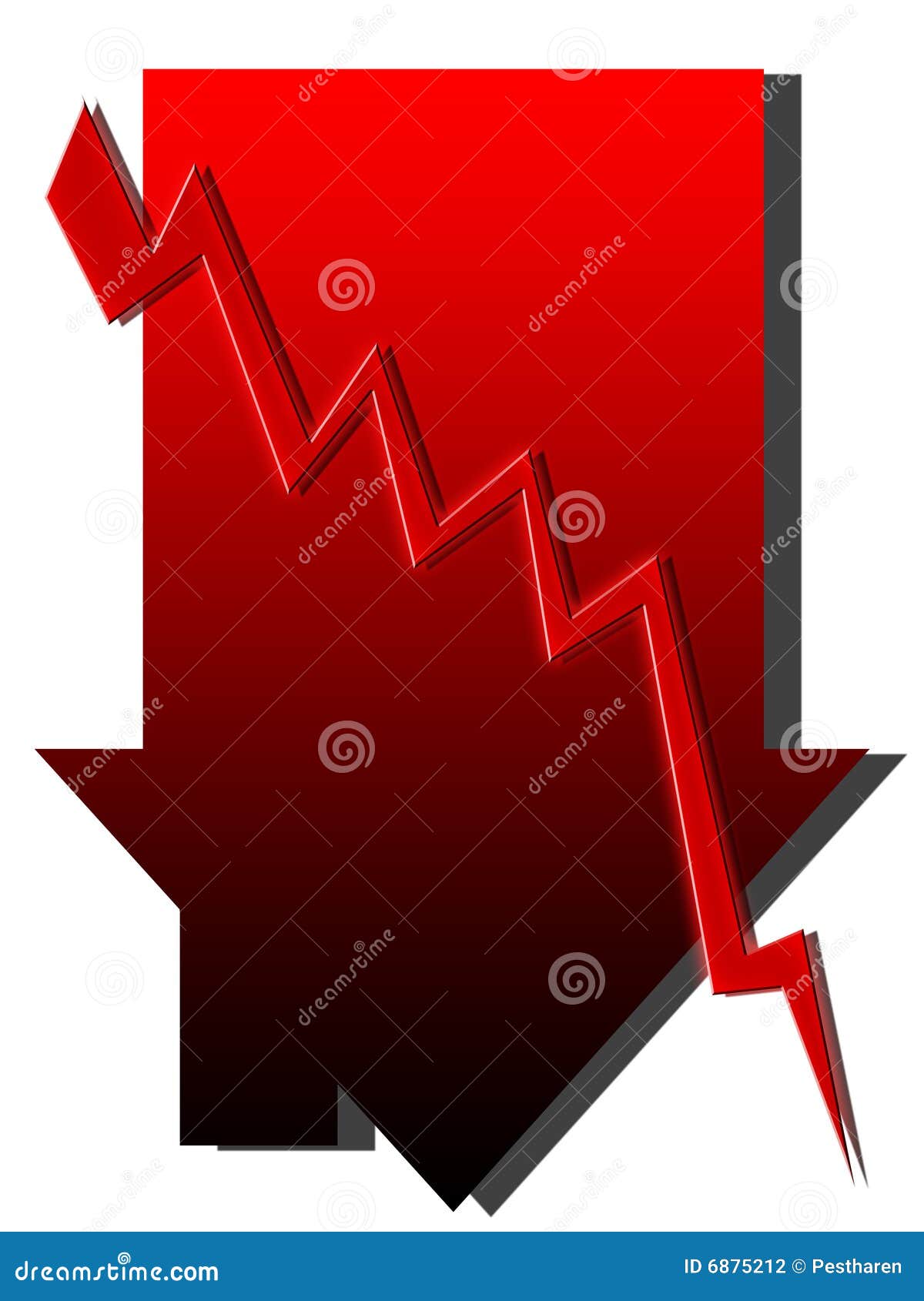 Down arrow stock illustration. Illustration of arrow, performance - 6875212