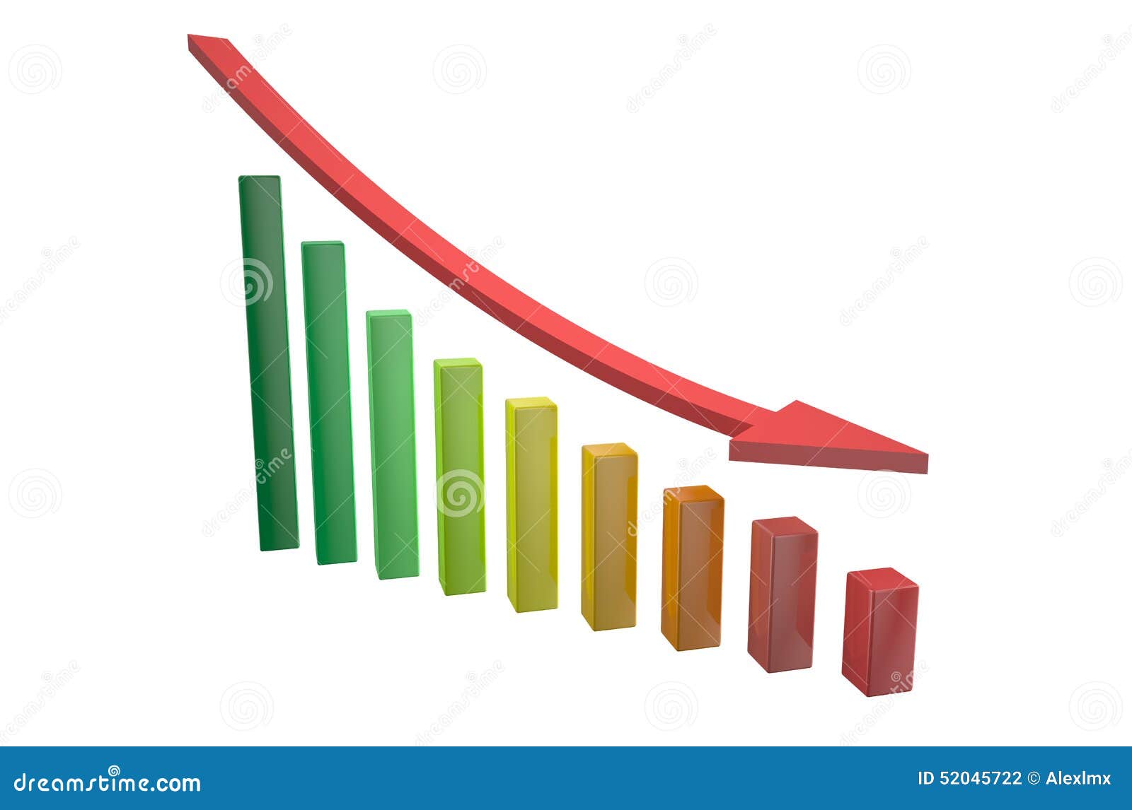 Down chart with arrow stock illustration. Illustration of data 52045722 Chart Down