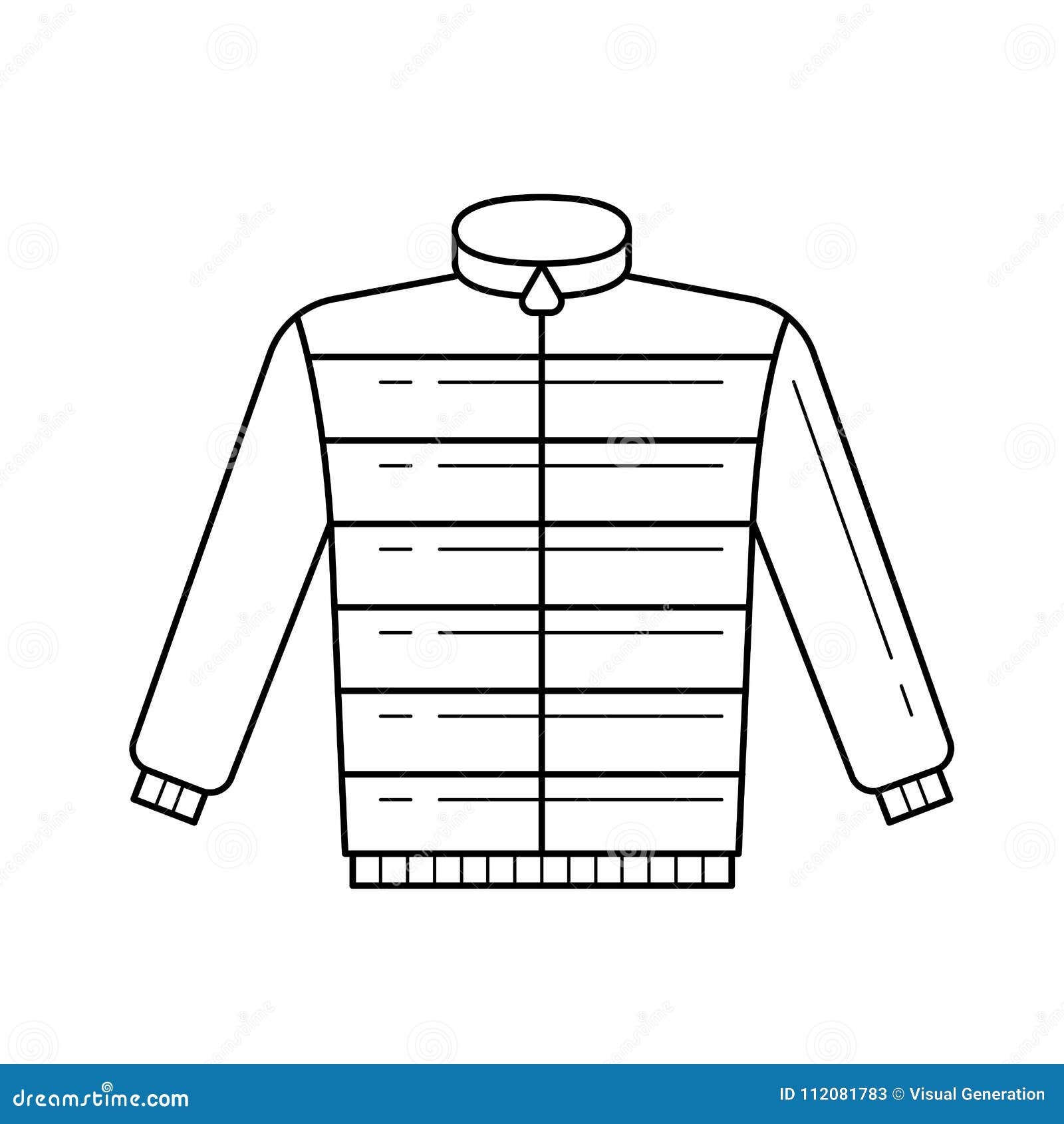 Down Feather Jacket Vector Line Icon. Stock Vector - Illustration of ...