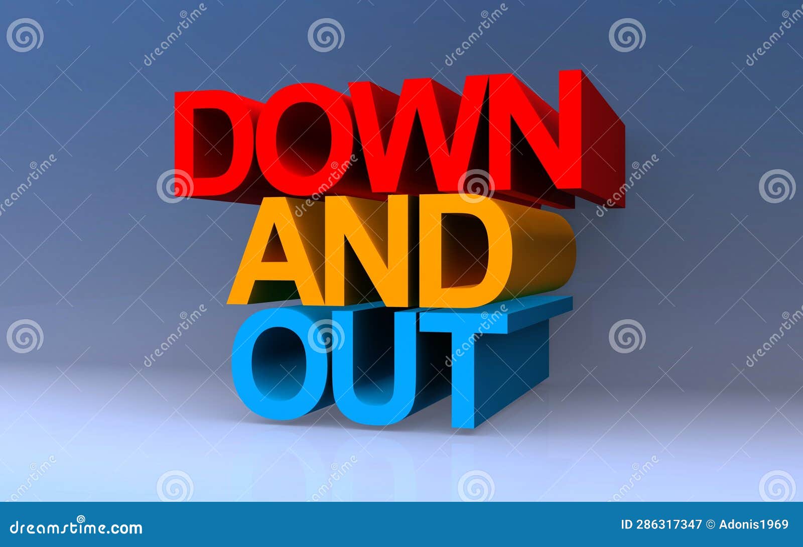 Down and out on blue stock illustration. Illustration of strife 286317347