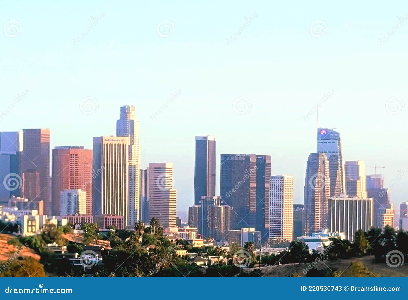 Down Town Los Angeles from Far Editorial Stock Photo Image of town