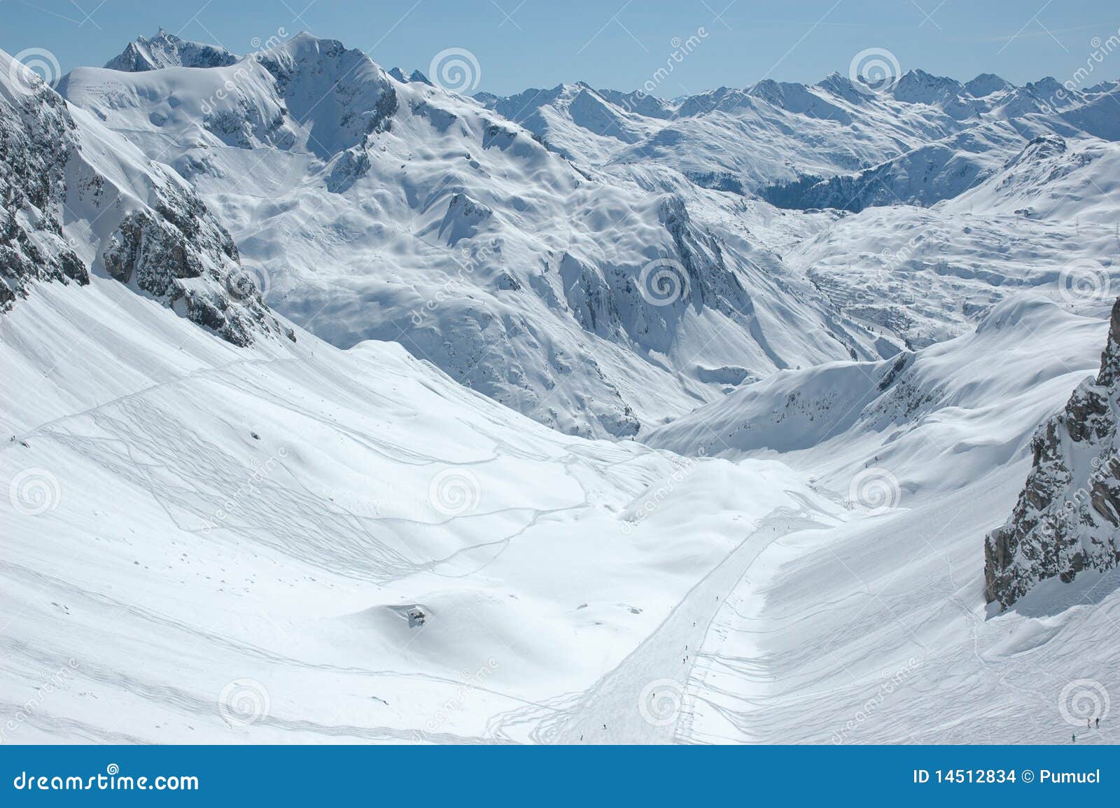 Downhill Ski Slope To Zürs Stock Images Image 14512834