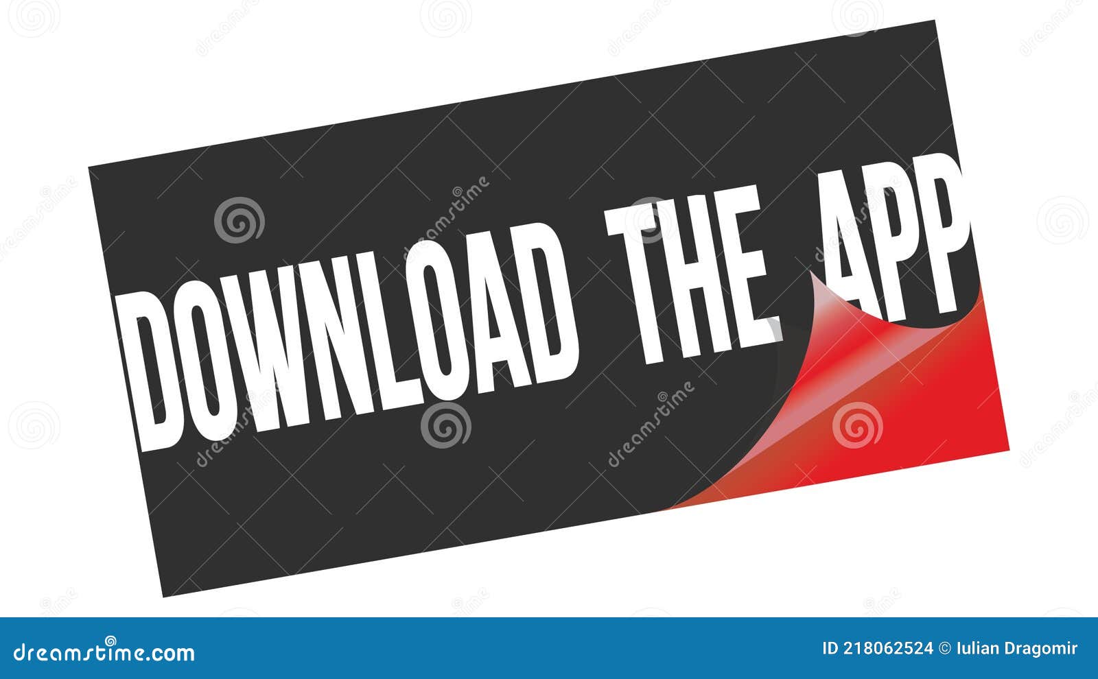 DOWNLOAD the APP Text on Black Red Sticker Stamp Stock Illustration