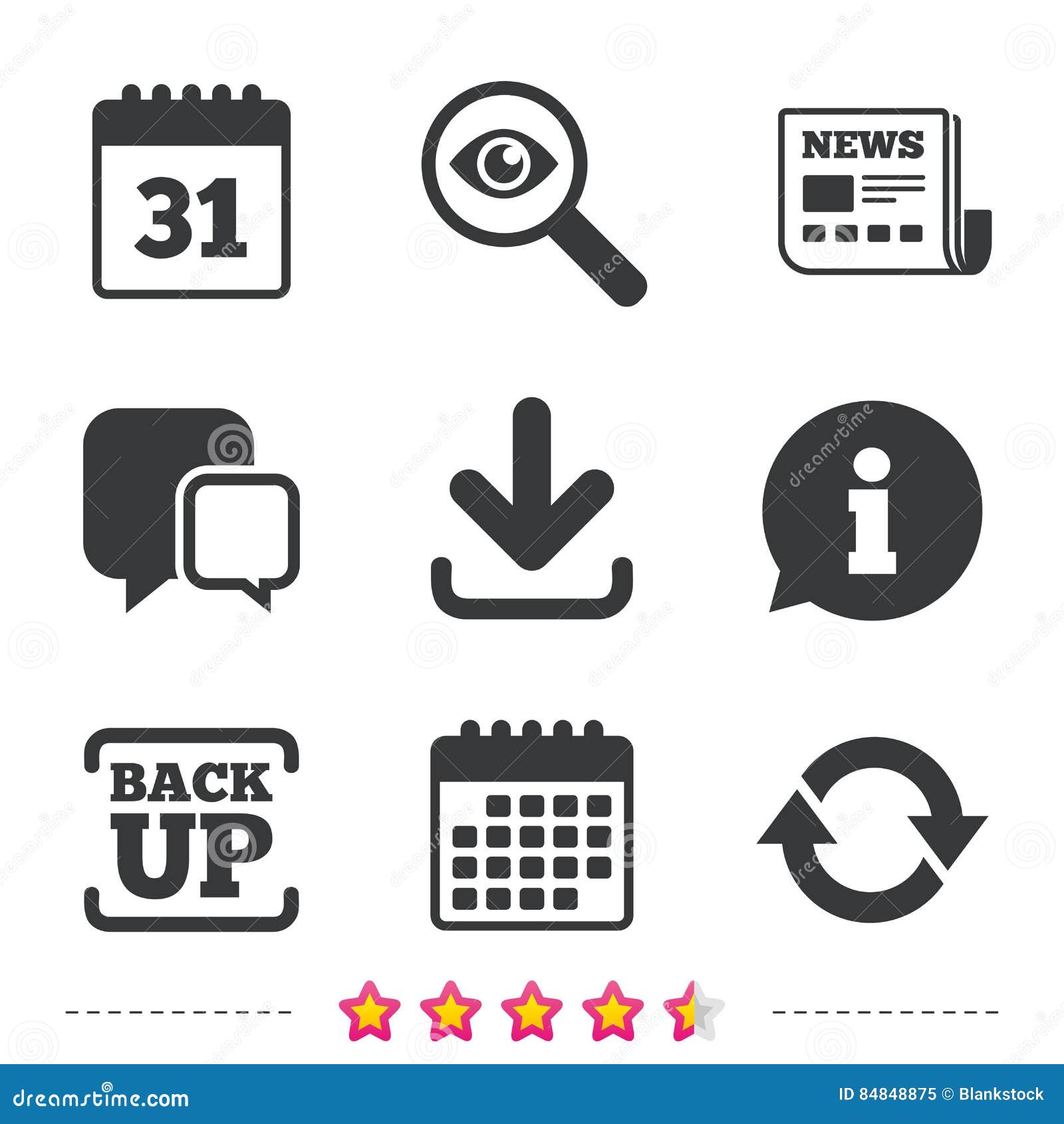 download and backup signs calendar rotation stock vector rotation calendar