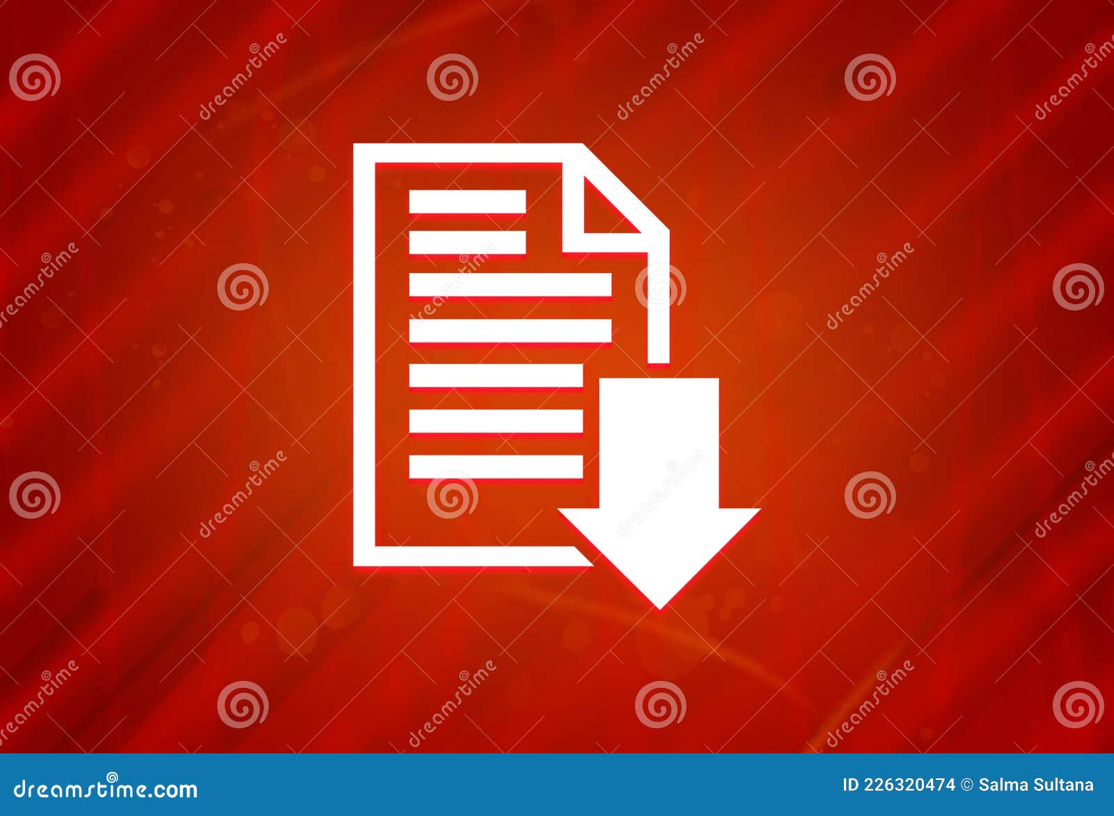 download document icon  on abstract red gradient magnificence background