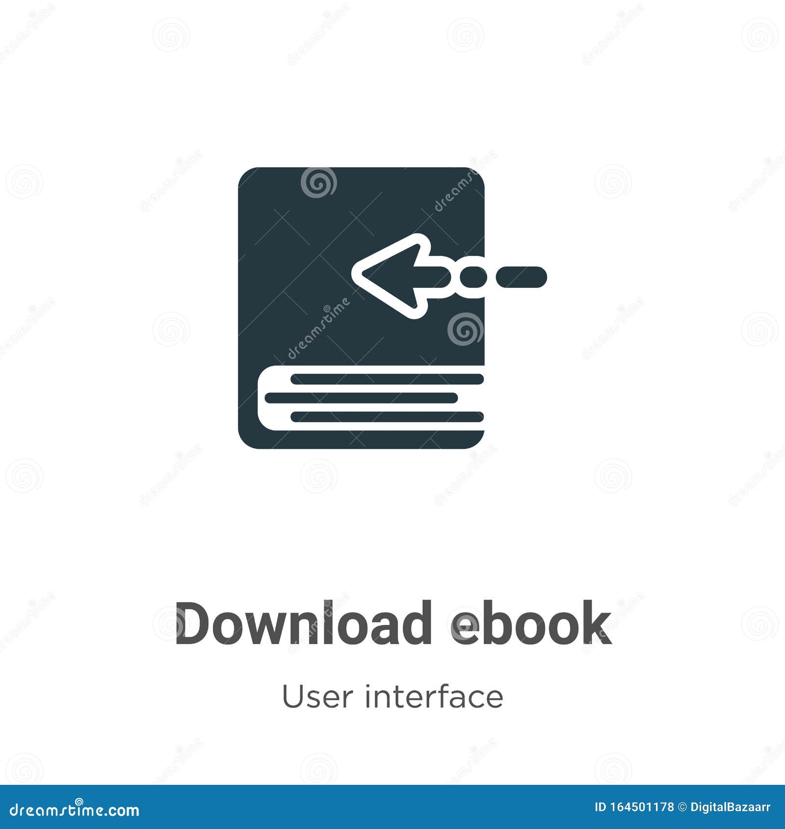 Download Ebook Vector Icon on White Background. Flat Vector Download Ebook Icon Symbol Sign from