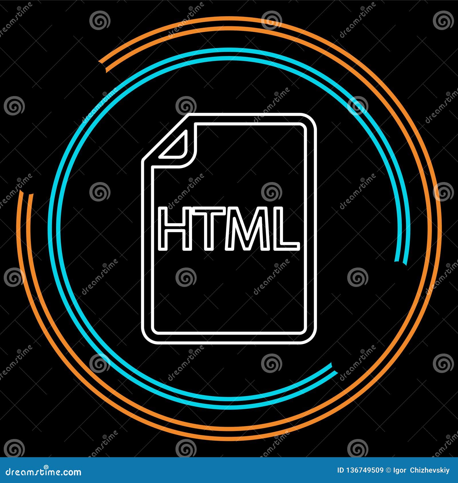 Download Download HTML Document Icon - Vector File Format Stock Vector - Illustration of click, sign ...