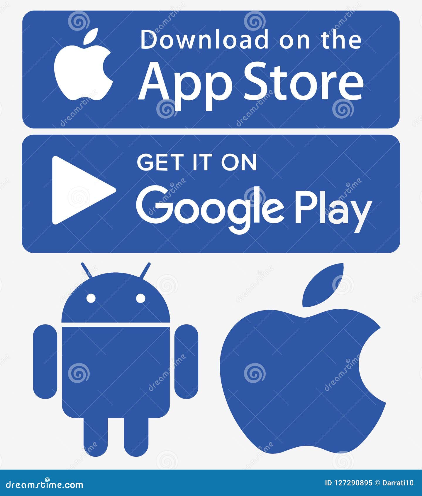 Google Play logo. AppStore badge. Download on the Apple App Store