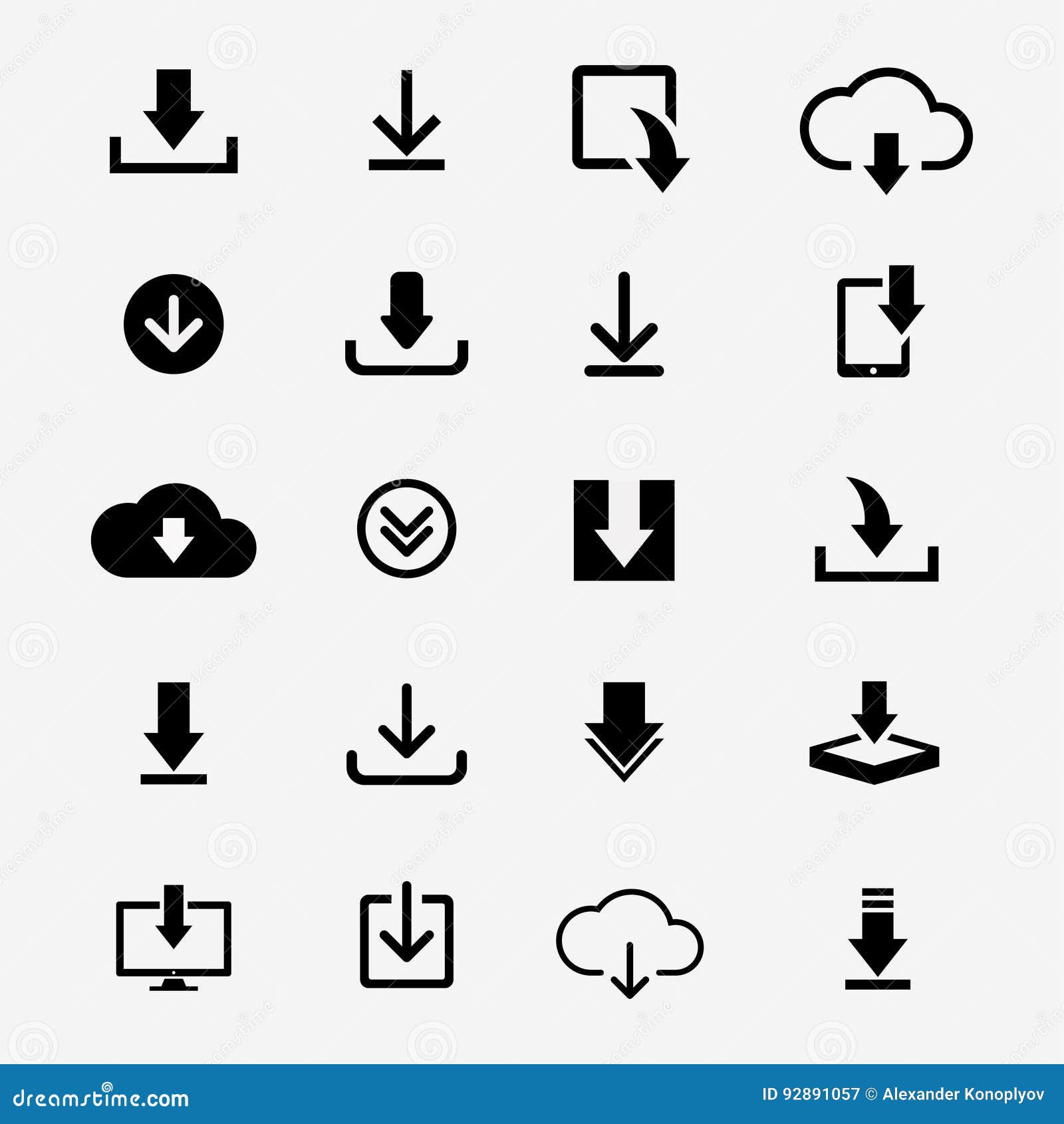Download Download icons stock vector. Illustration of concept ...