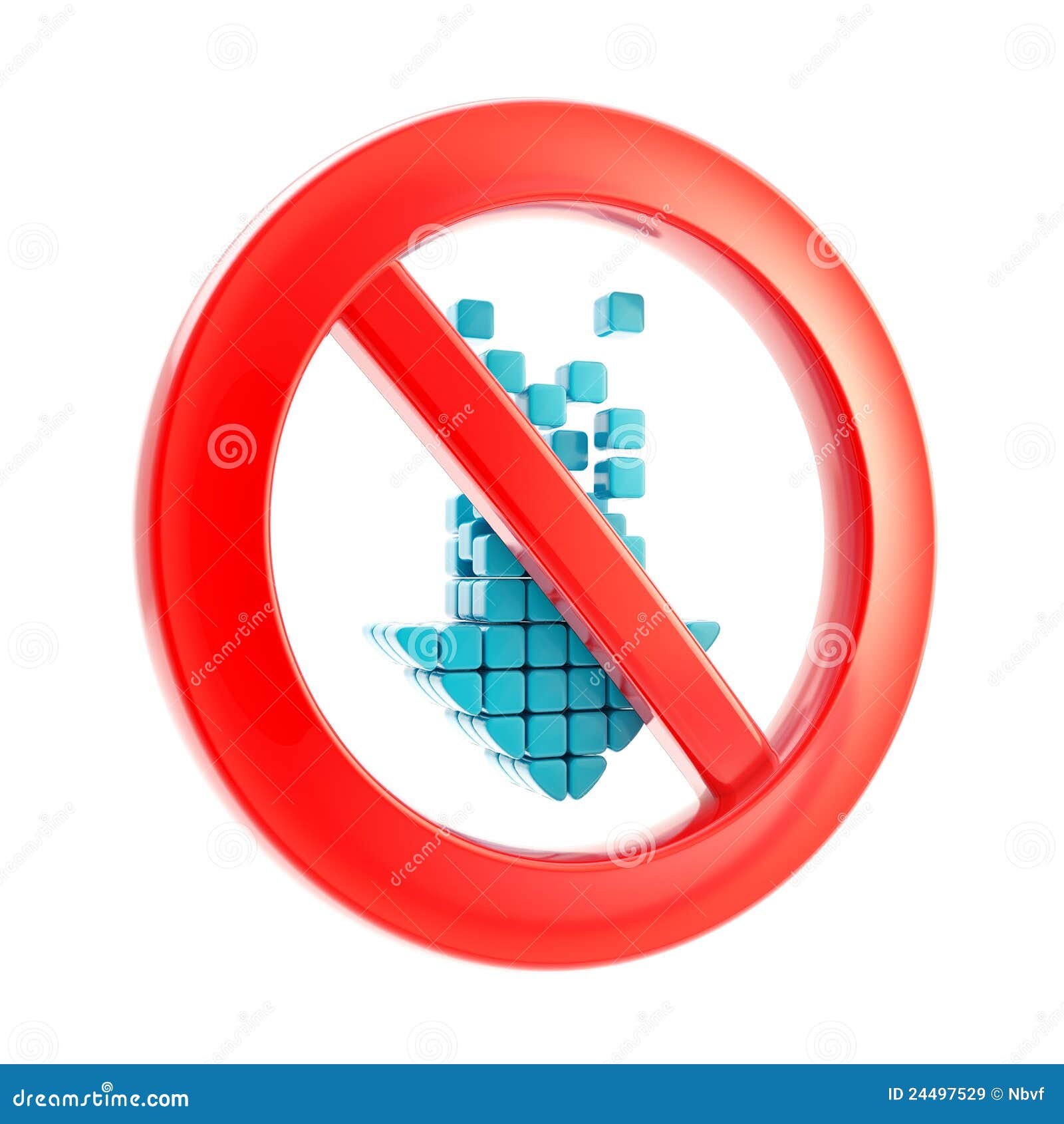 Download is Not Allowed Forbidden Sign Stock Illustration