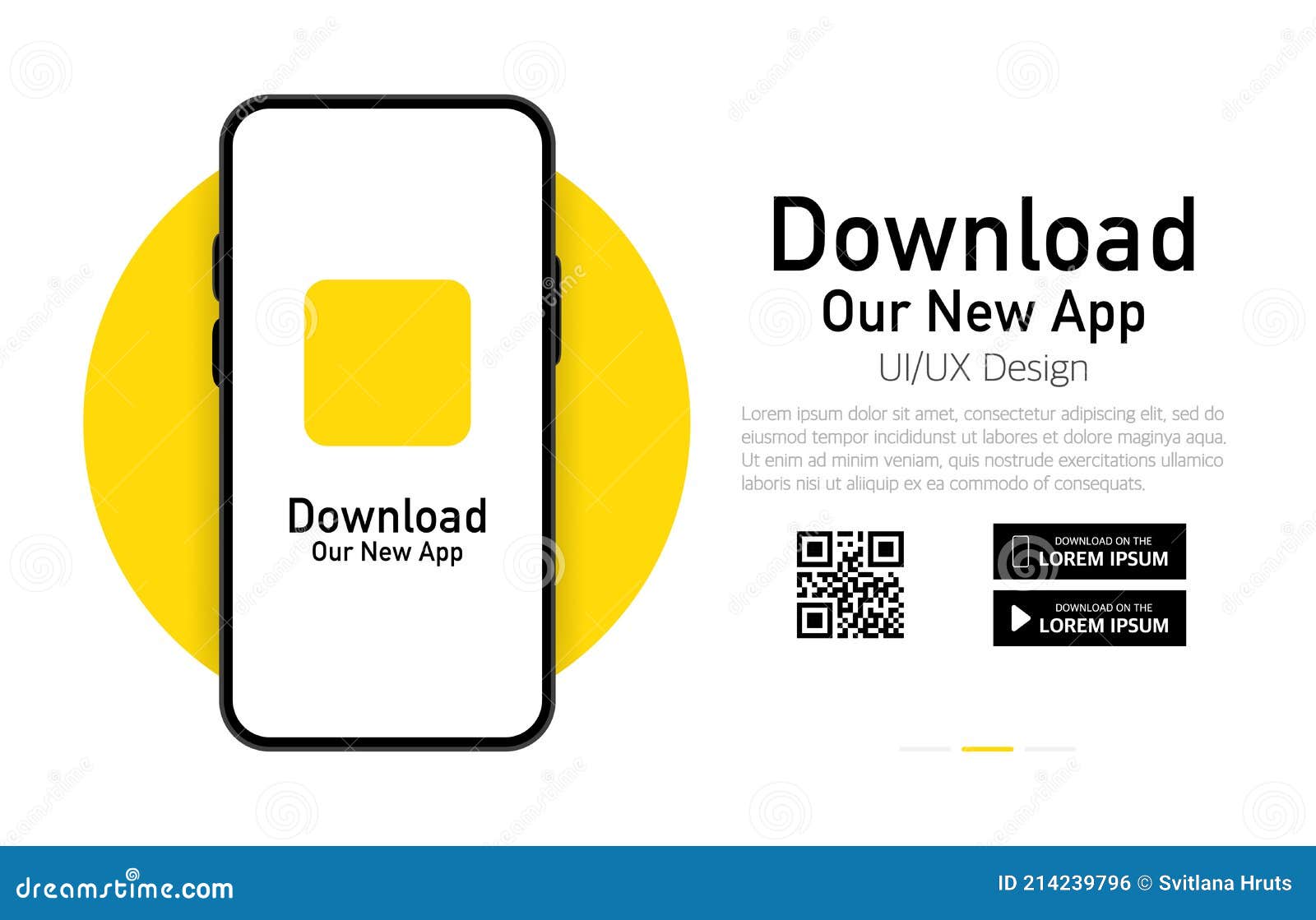 Download Our App Advertising Banner Phone Mockup App For Mobile Ui And Ux Design Vector Illustration Stock Vector Illustration Of Creative Template 214239796