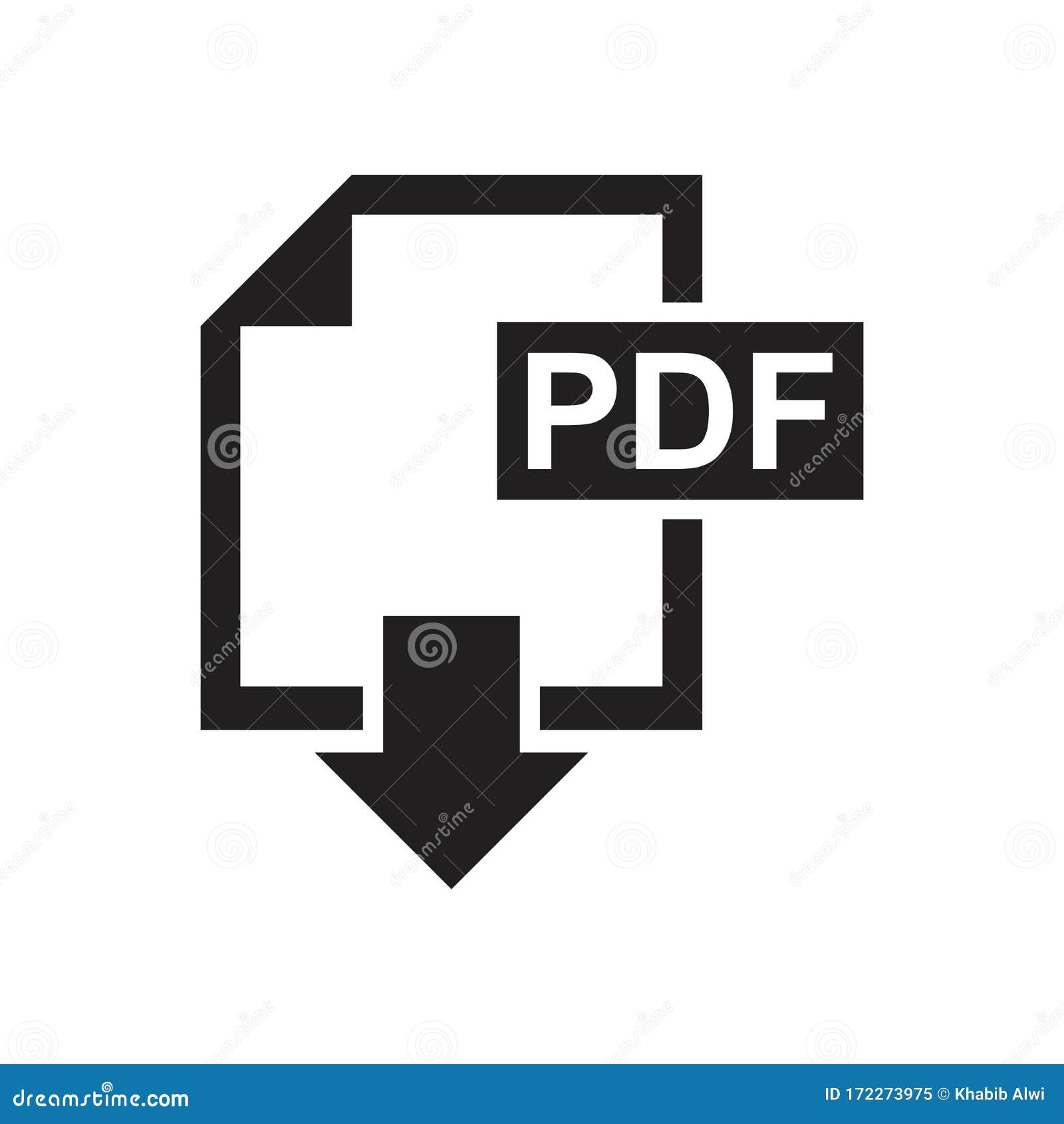 Download Pdf Icon Template Black Color Editable. Download Pdf Icon Symbol  Flat Vector Sign Isolated on White Background Stock Vector - Illustration  of print, download: 172273975