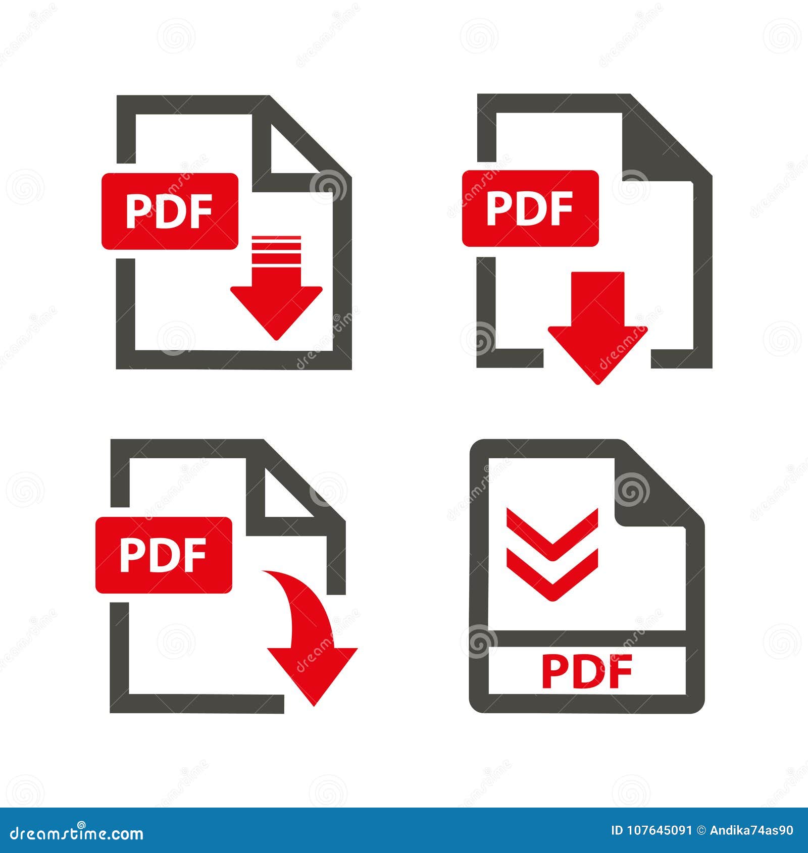 download pdf icons on white background