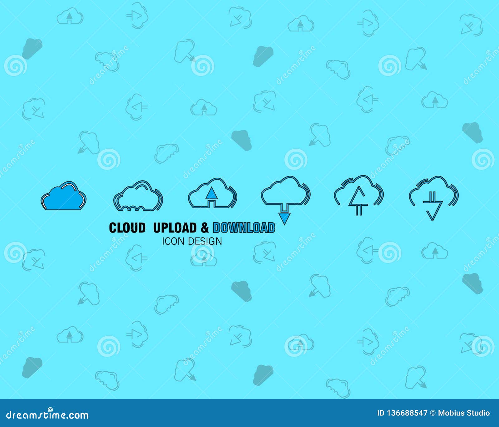 download upload cloud style   sign  icon cloud upload and dowload complete