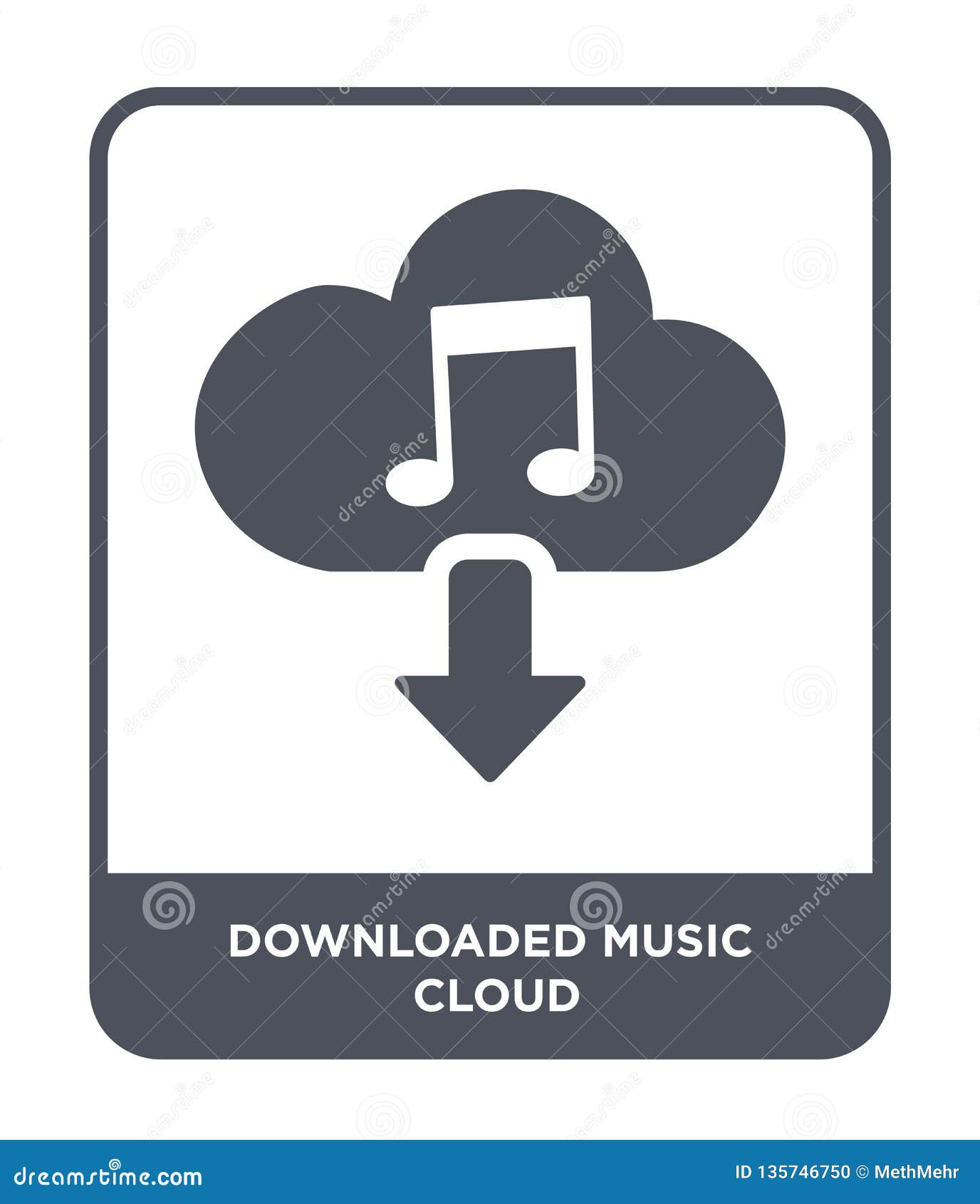 downloaded music cloud icon in trendy  style. downloaded music cloud icon  on white background. downloaded music