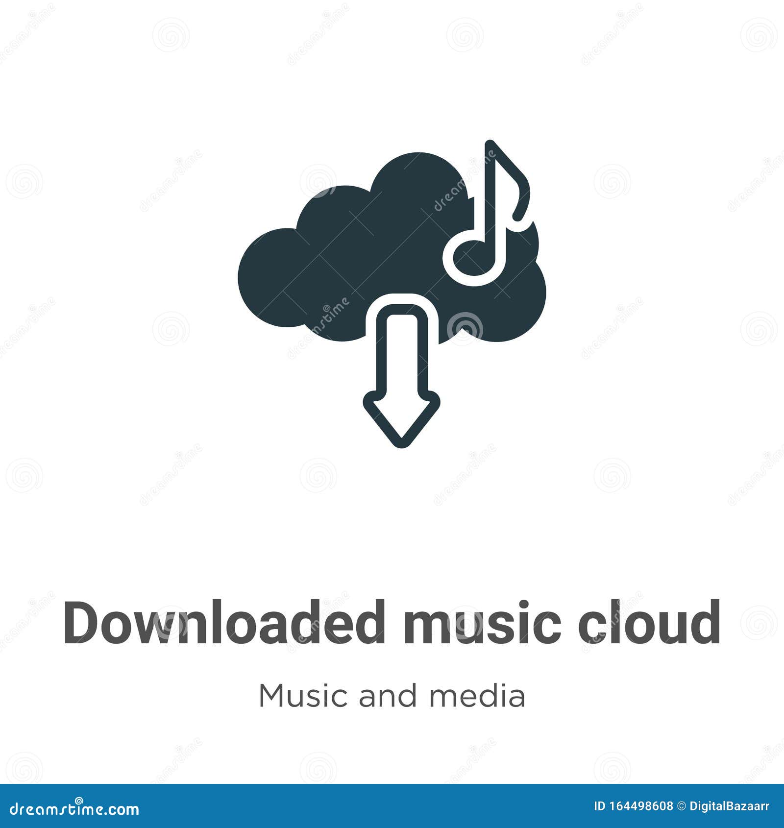downloaded music cloud  icon on white background. flat  downloaded music cloud icon  sign from modern music and