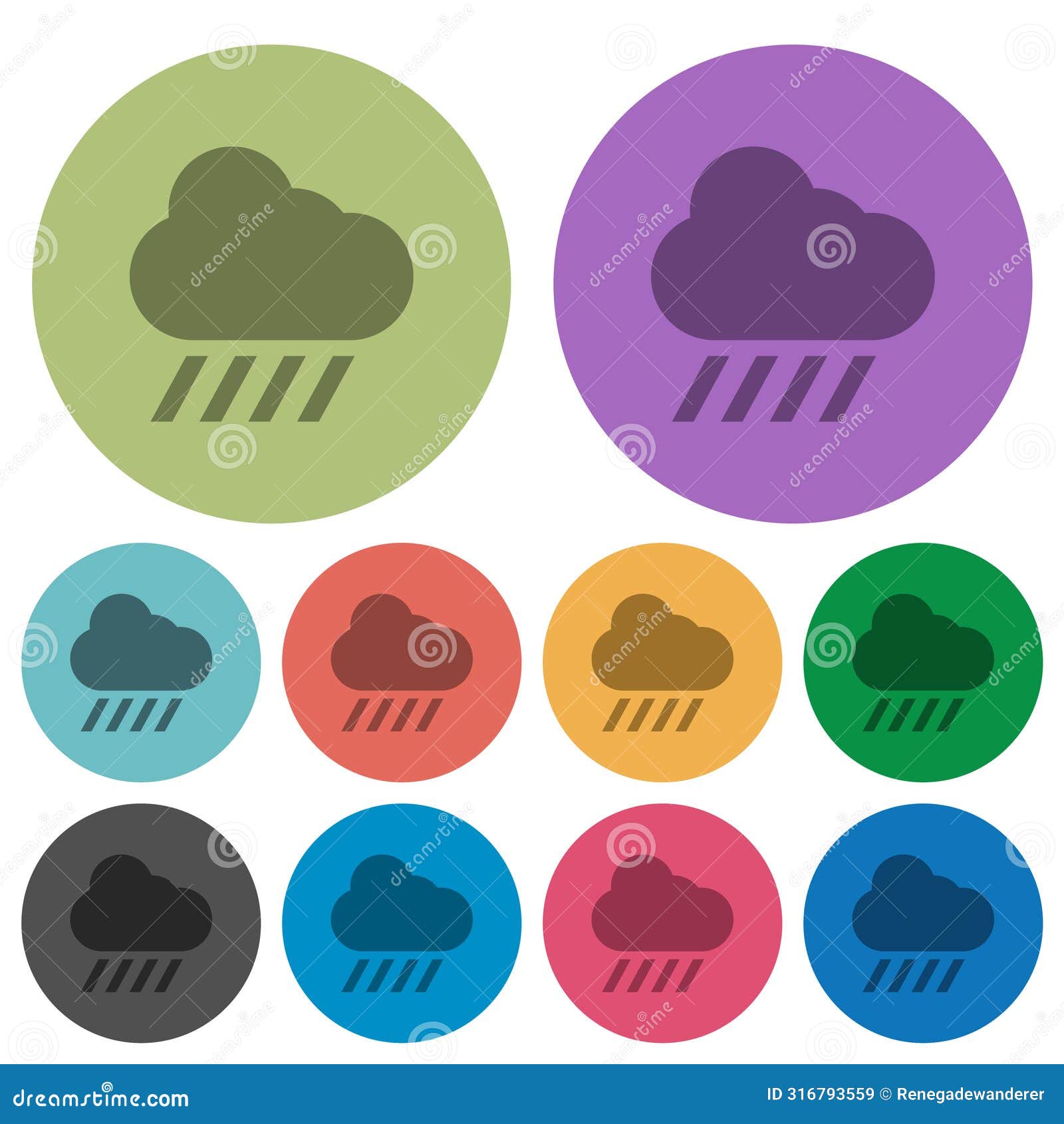 downpour weather color darker flat icons