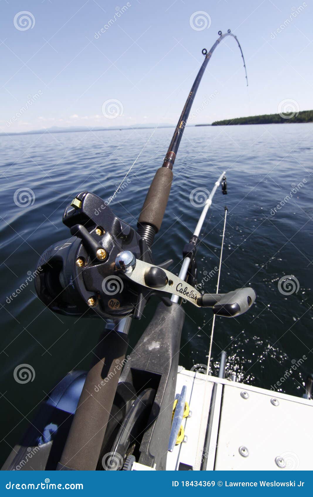 Downrigger Fishing Rod and Reel Editorial Stock Image - Image of