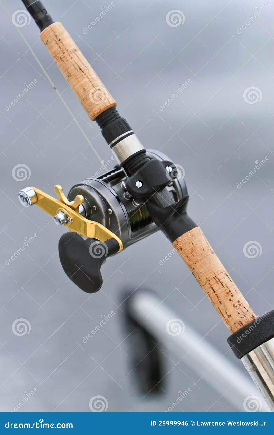 A Downrigger Fishing Rod and Reel Stock Photo - Image of outdoors
