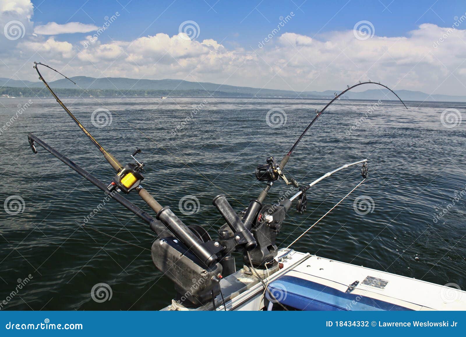 Downrigger Fishing Rods - Lake Champlain Editorial Photography - Image of  recreation, fish: 18434332