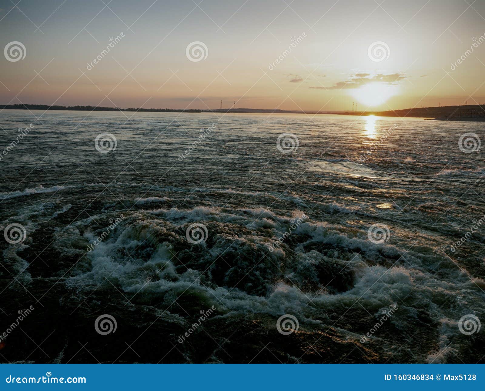Downstream of the Dam on the Volga River Stock Photo Image of