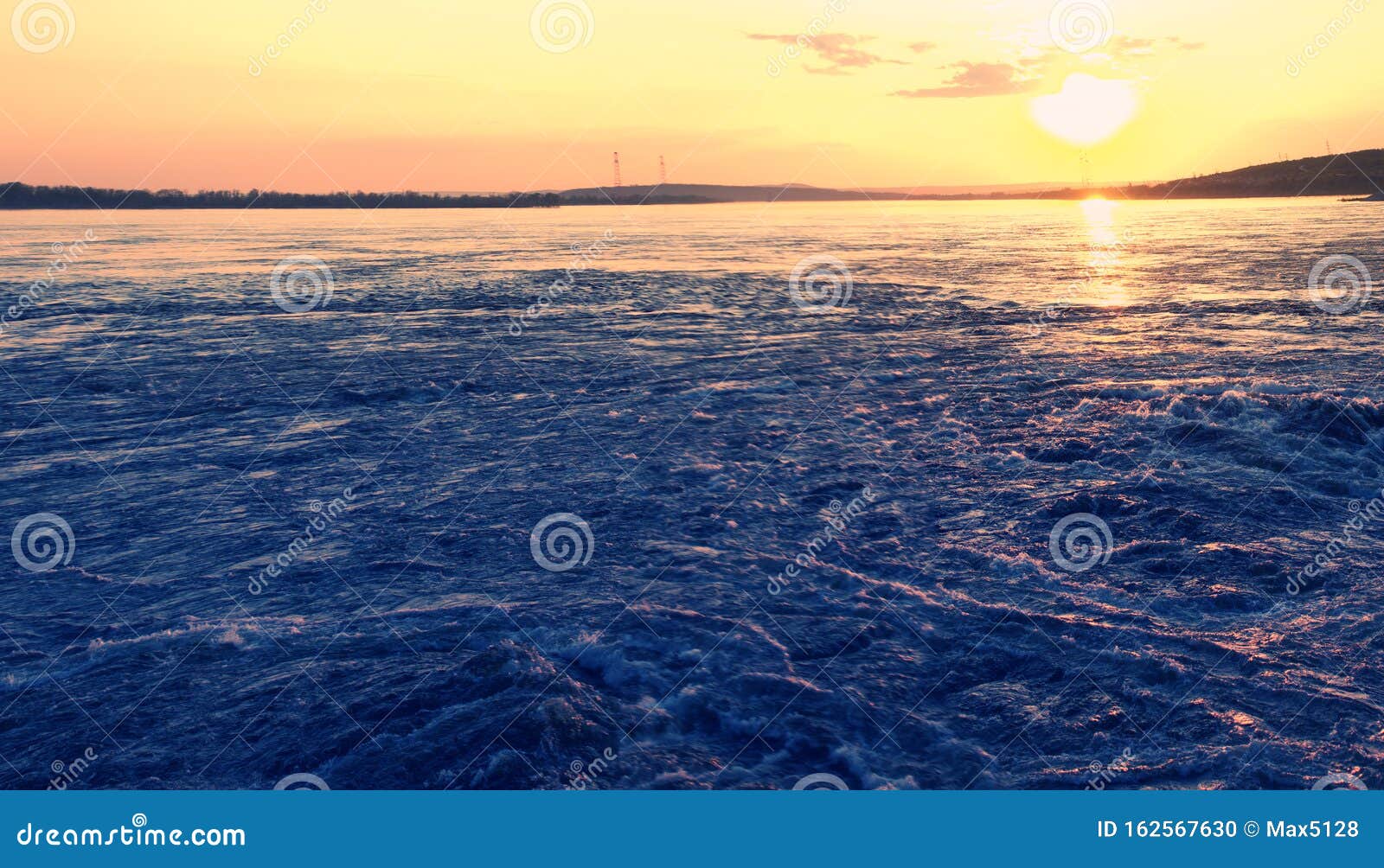 Downstream of the Dam on the Volga River Stock Photo Image of
