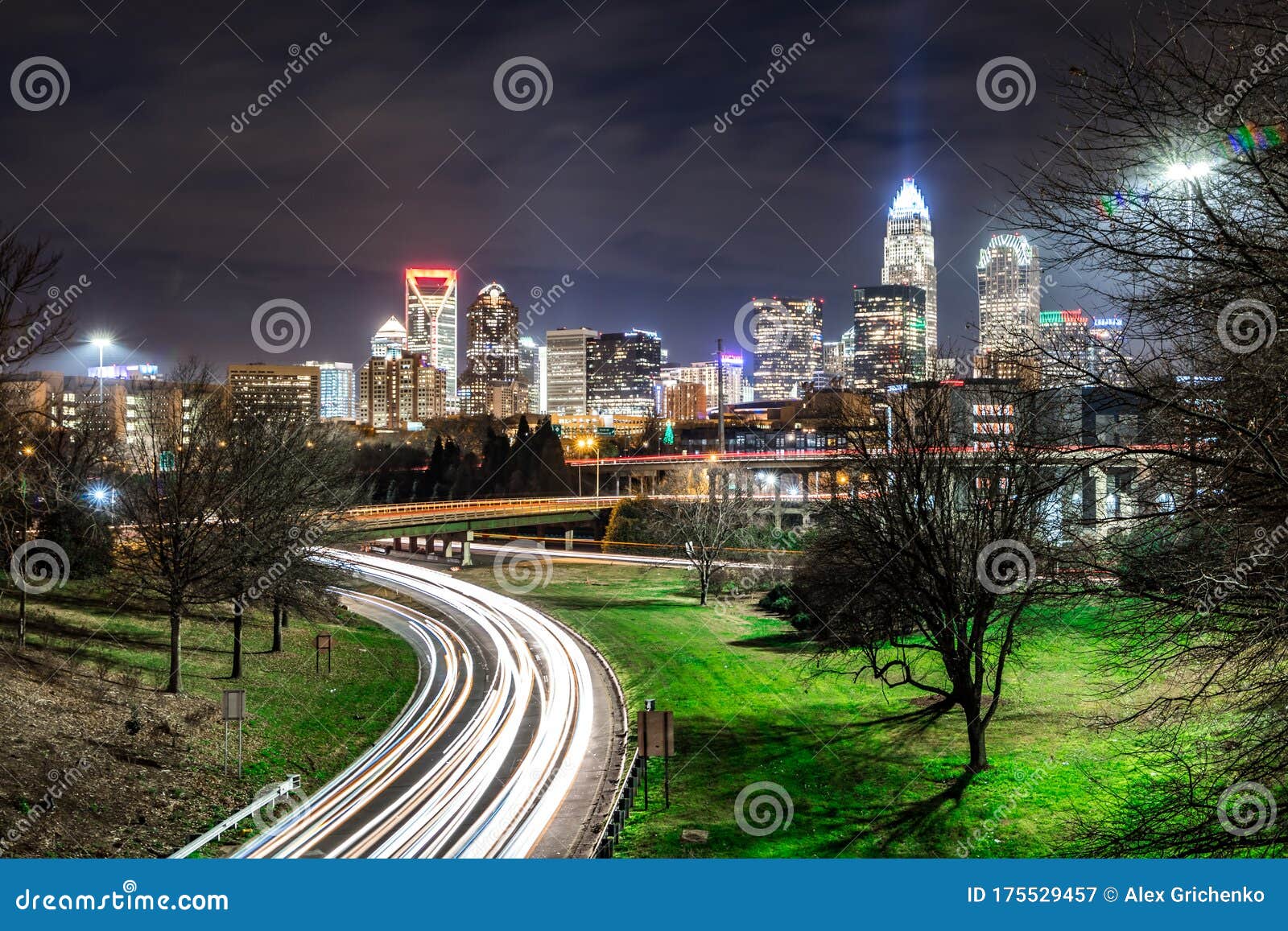 Downtown of Charlotte North Carolina Skyline Stock Image Image of