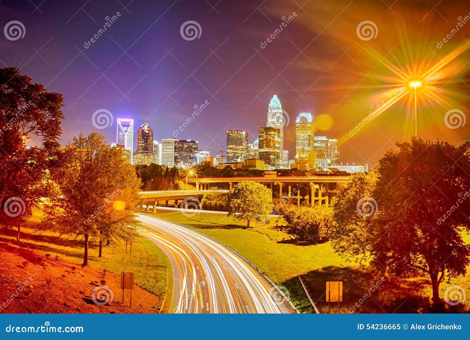 Downtown of Charlotte North Carolina Skyline Stock Image Image of