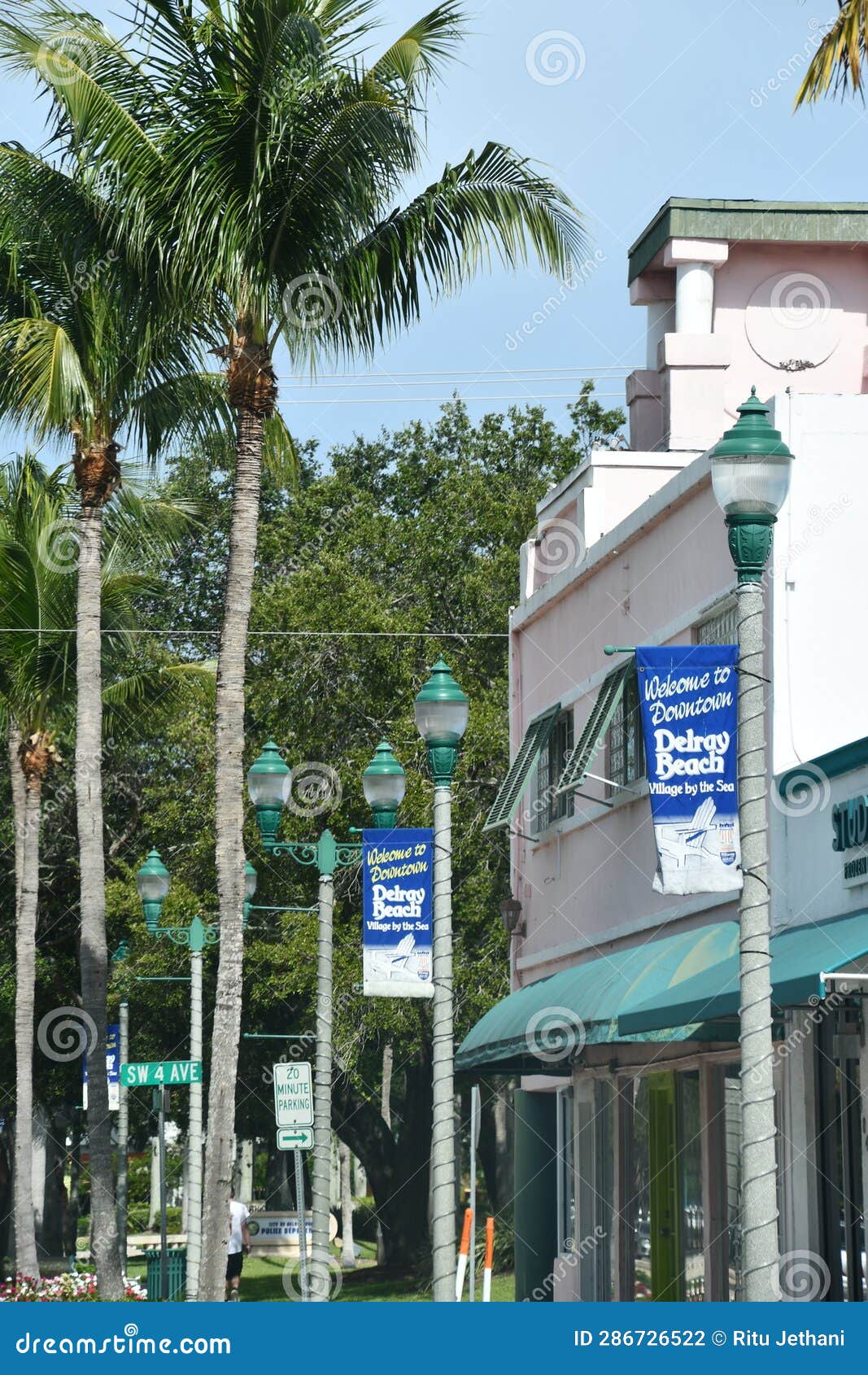Downtown Delray Beach in Florida Editorial Photography Image of