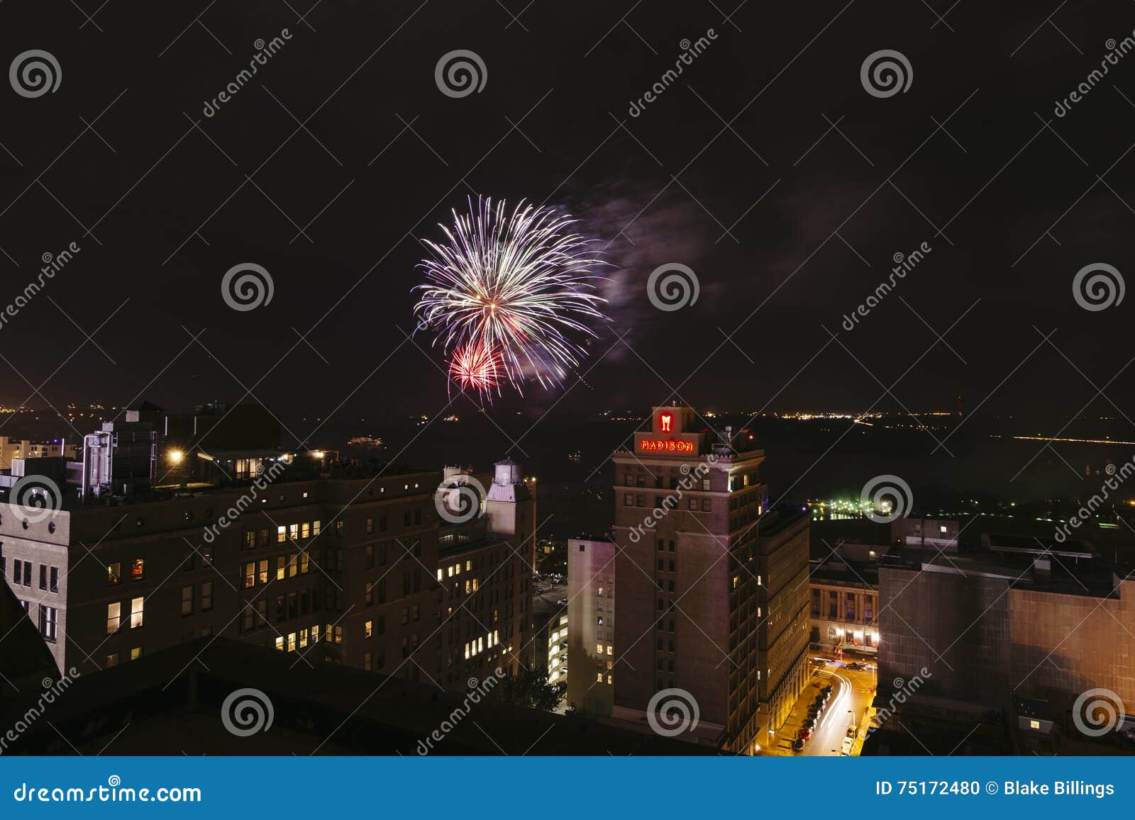 Downtown Fireworks, Fourth of July, Memphis, TN Editorial Image Image