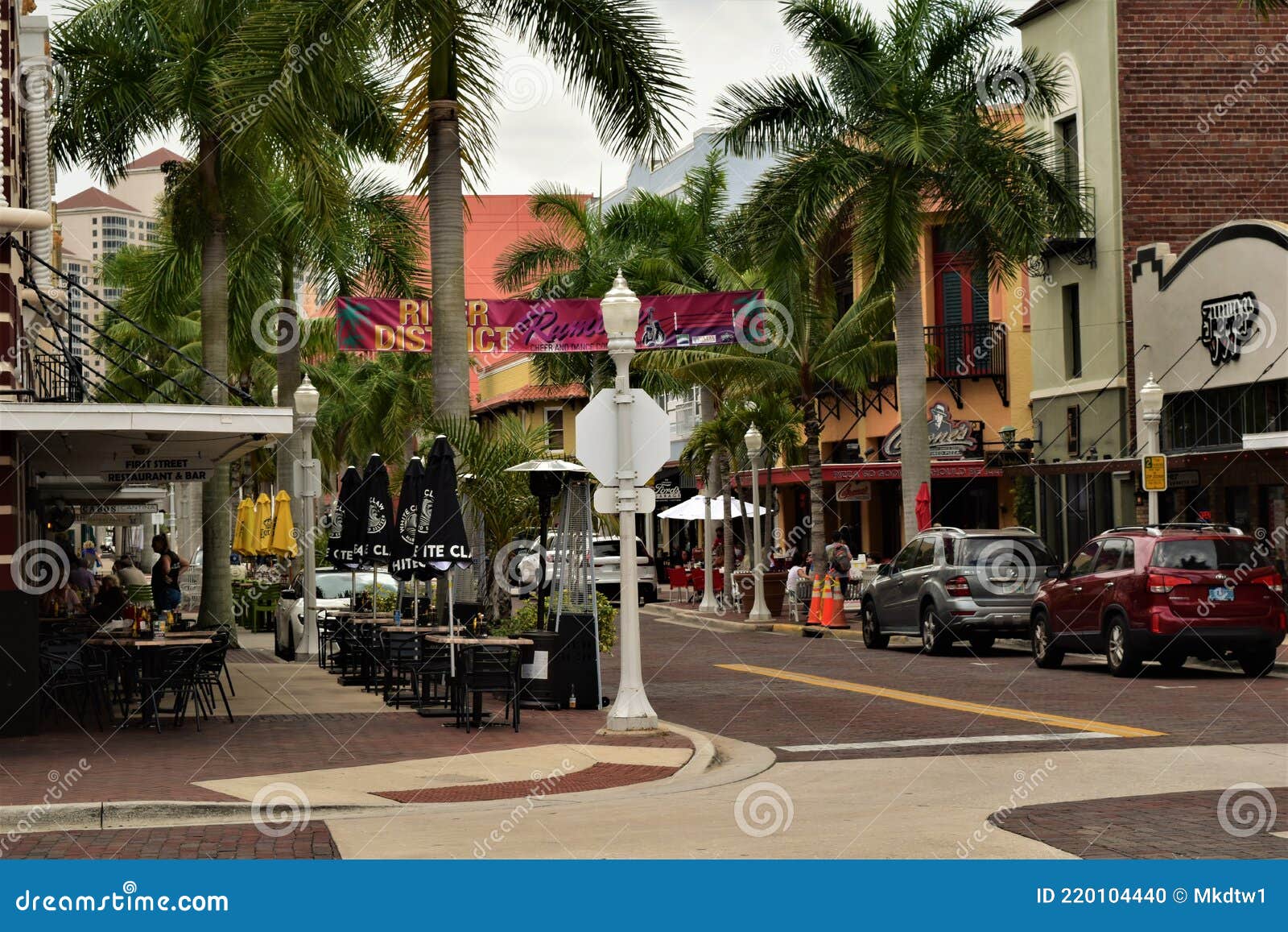 Downtown First Street Fort Myers Florida Editorial Image Image of