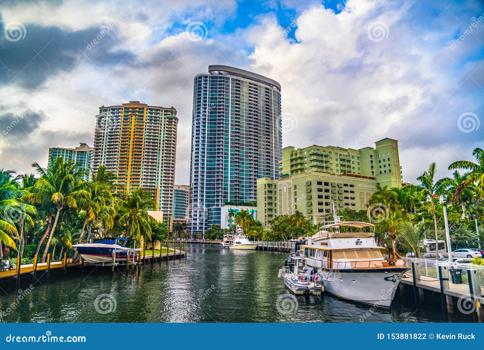 downtown fort lauderdale, florida, usa skyline from waterway