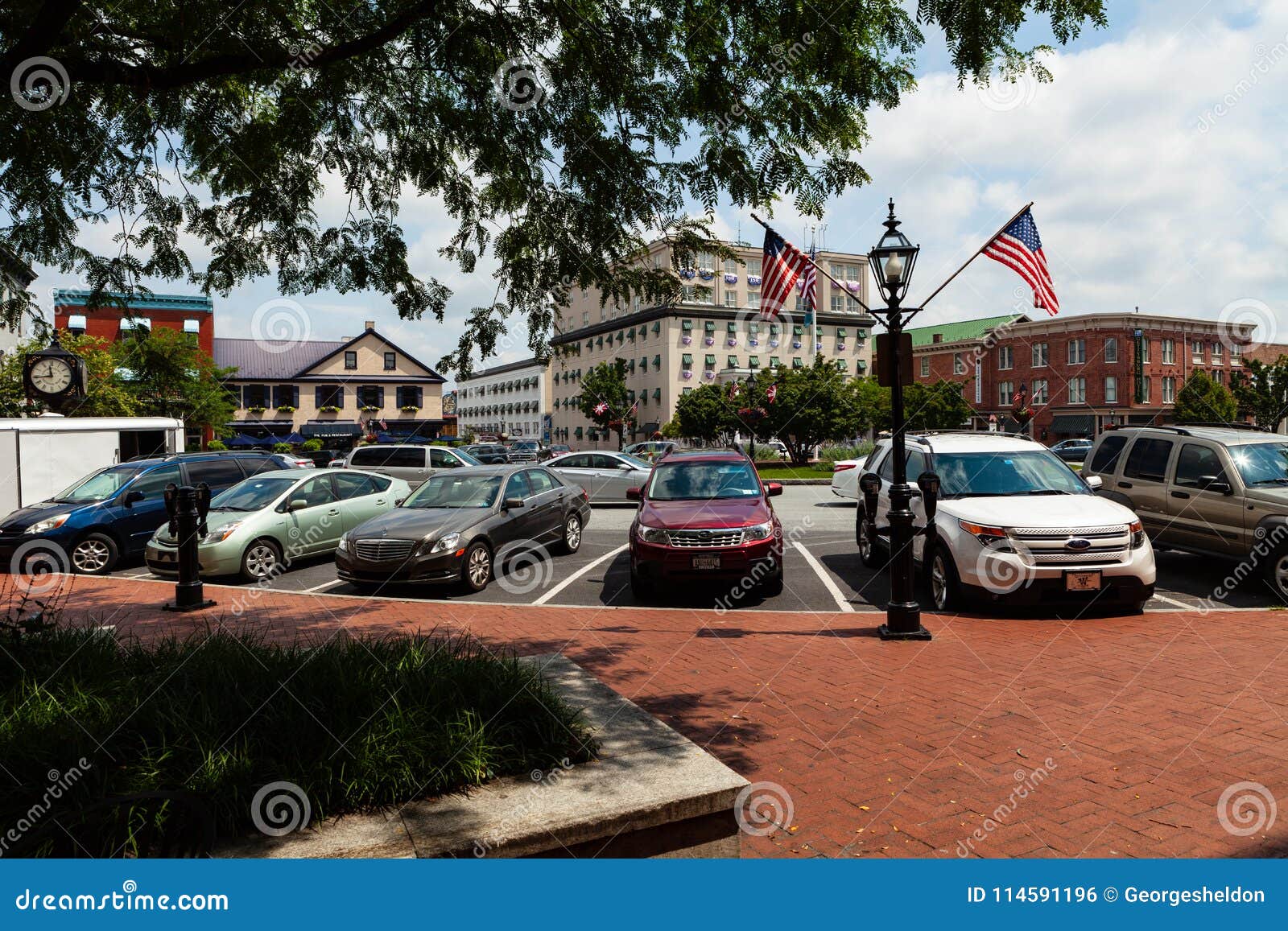 Downtown Gettysburg Sidewalks Editorial Photo Image of american