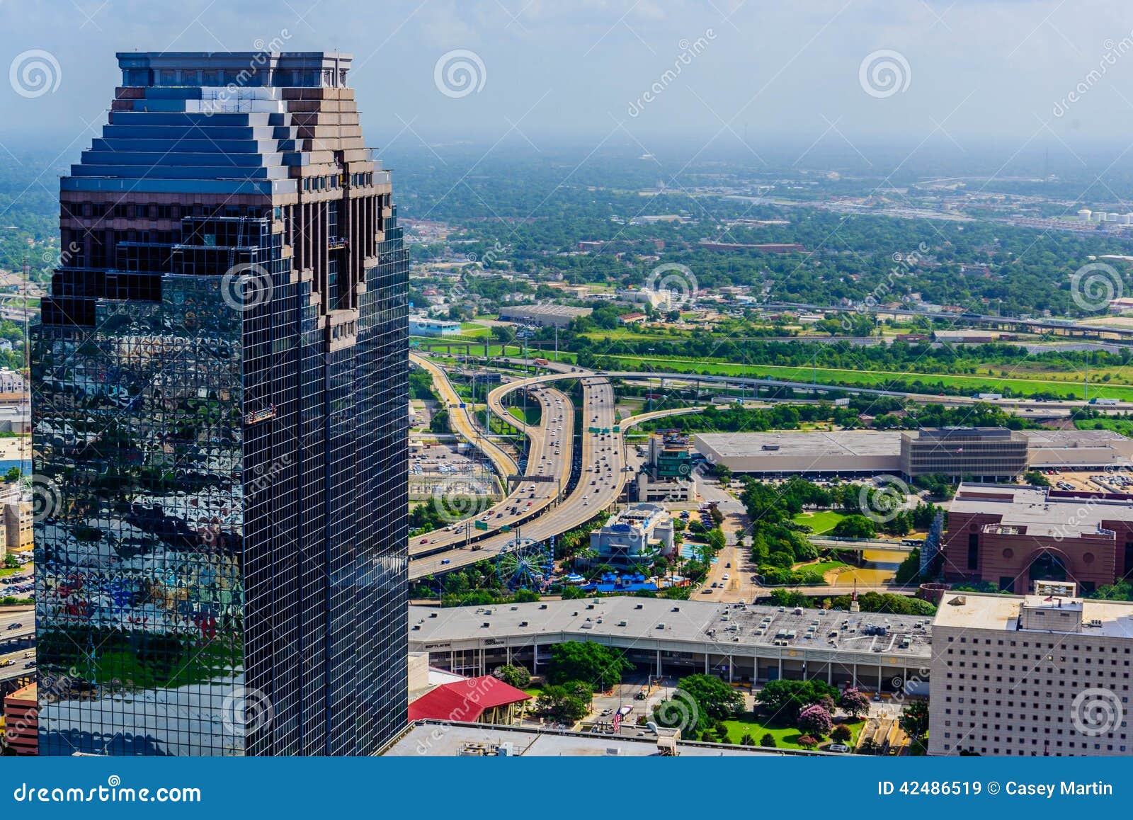 Downtown Houston buildings stock image. Image of tree 42486519