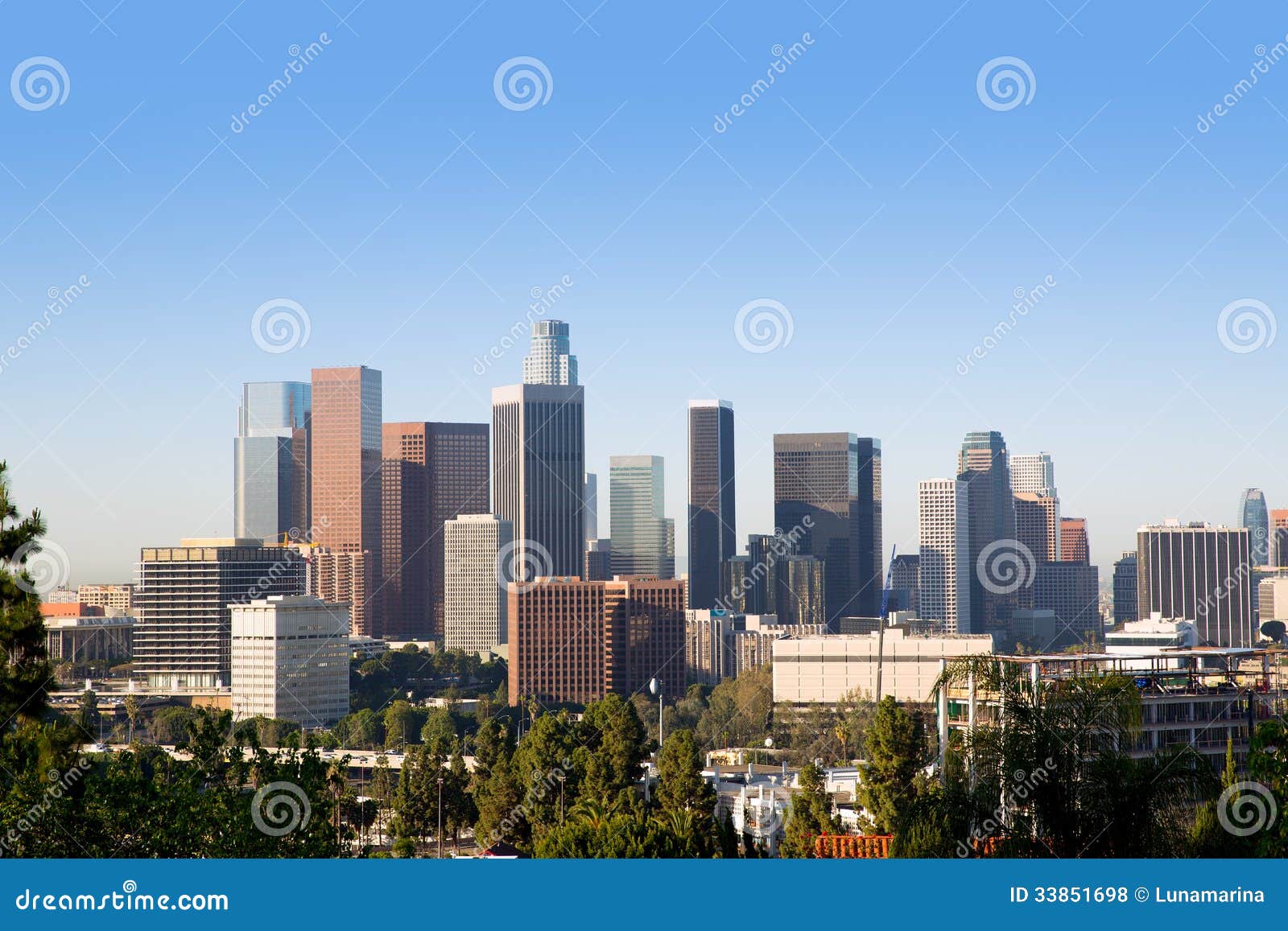 downtown la los angeles skyline california