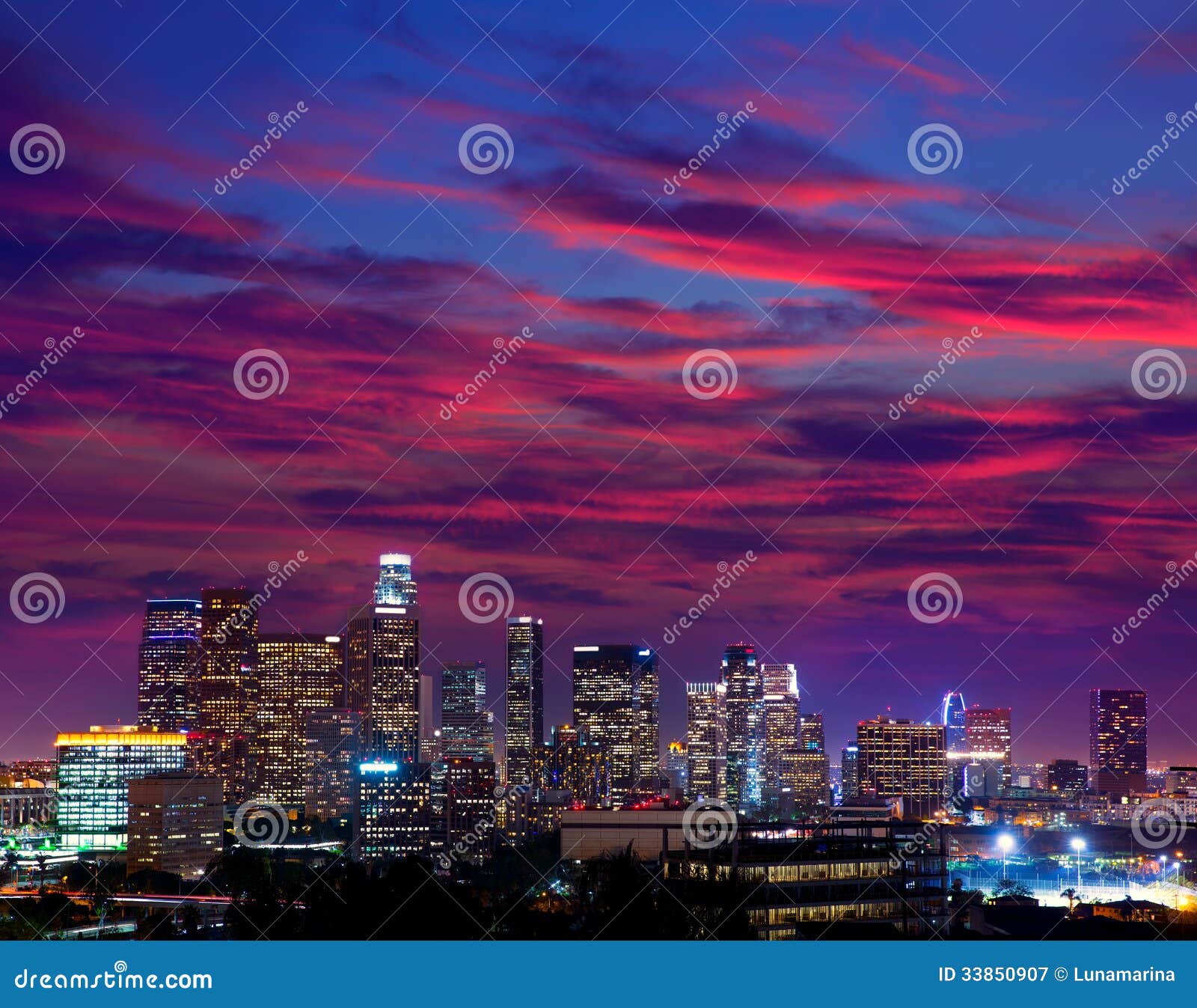 213 Downtown La Night Sunset Skyline California Photos Free Royalty Free Stock Photos From Dreamstime