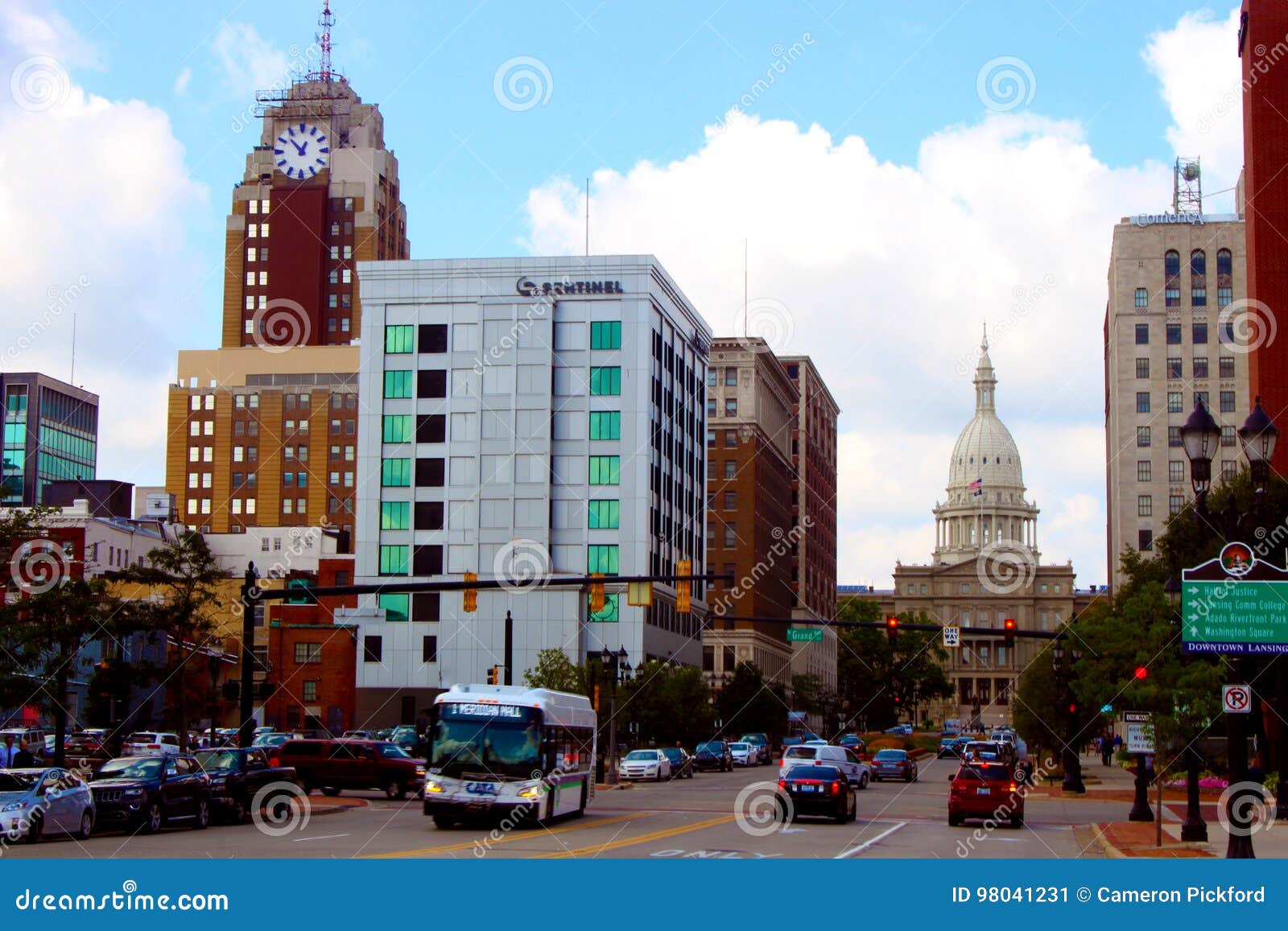 Downtown Lansing editorial photo. Image of city, boji 98041231