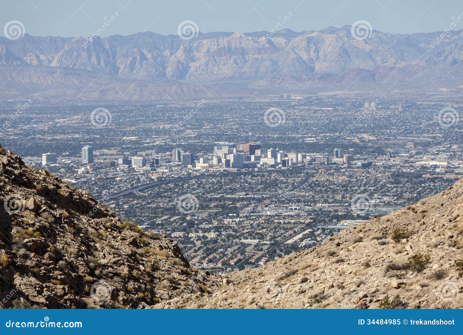 Downtown Las Vegas with Mountains Editorial Image Image of vegas