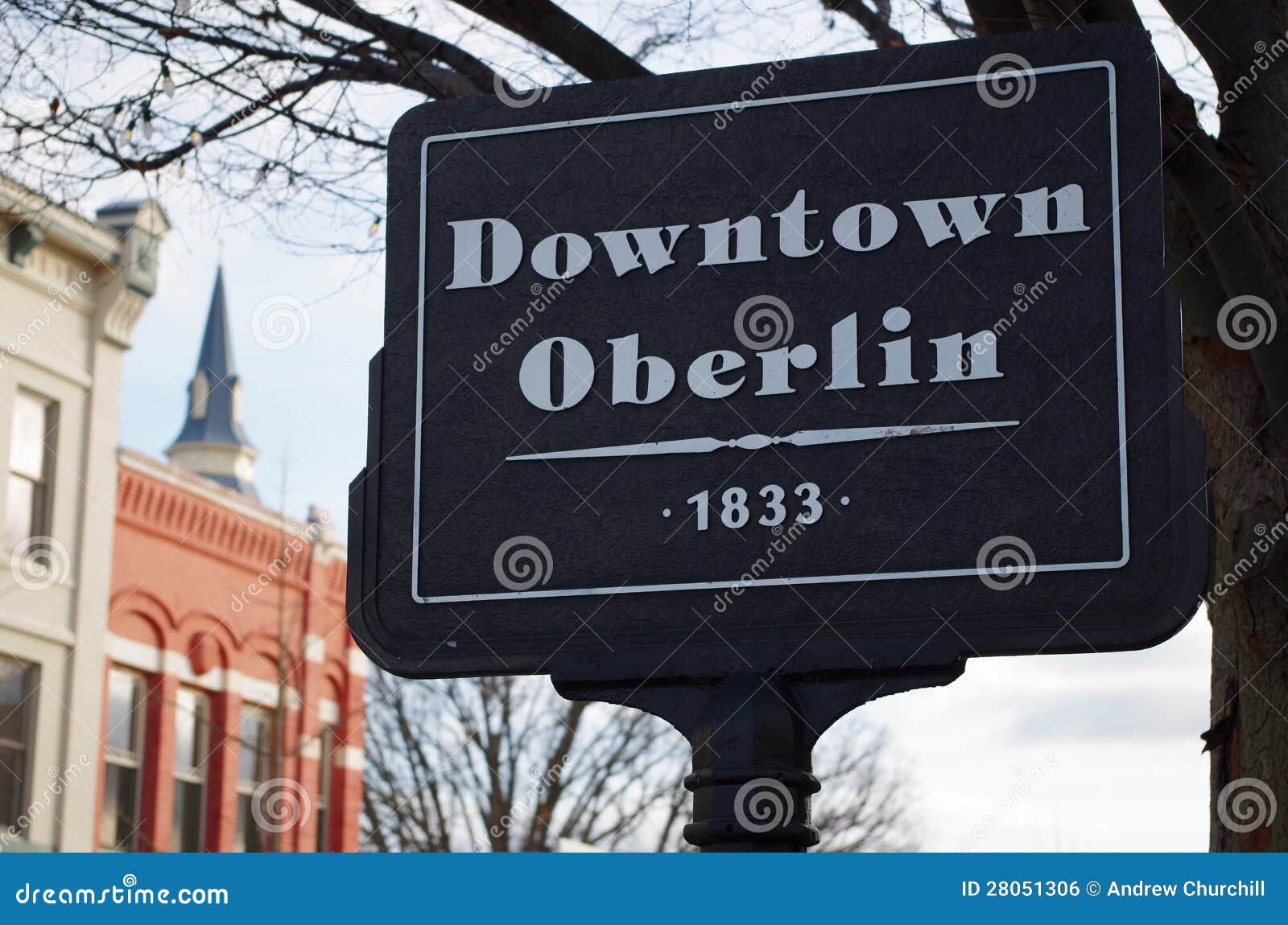 Downtown Oberlin Sign stock photo. Image of 1833, oberlin 28051306