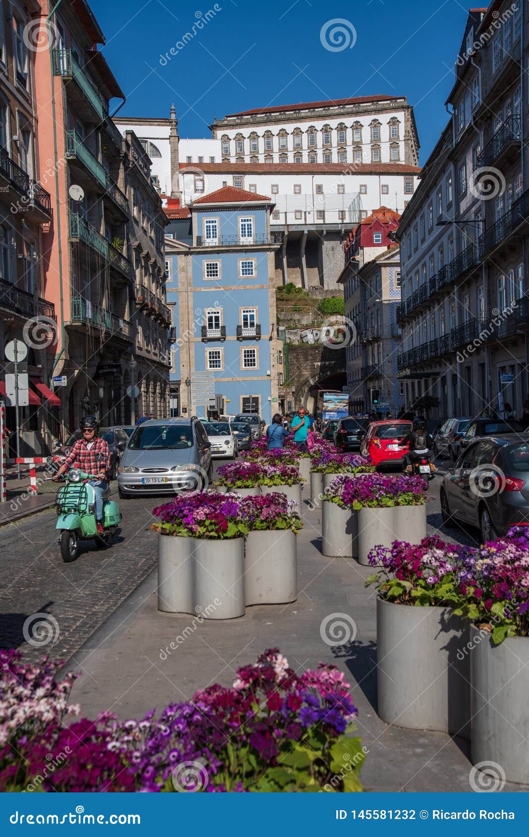 Downtown in Porto Portugal editorial photography. Image of portugal