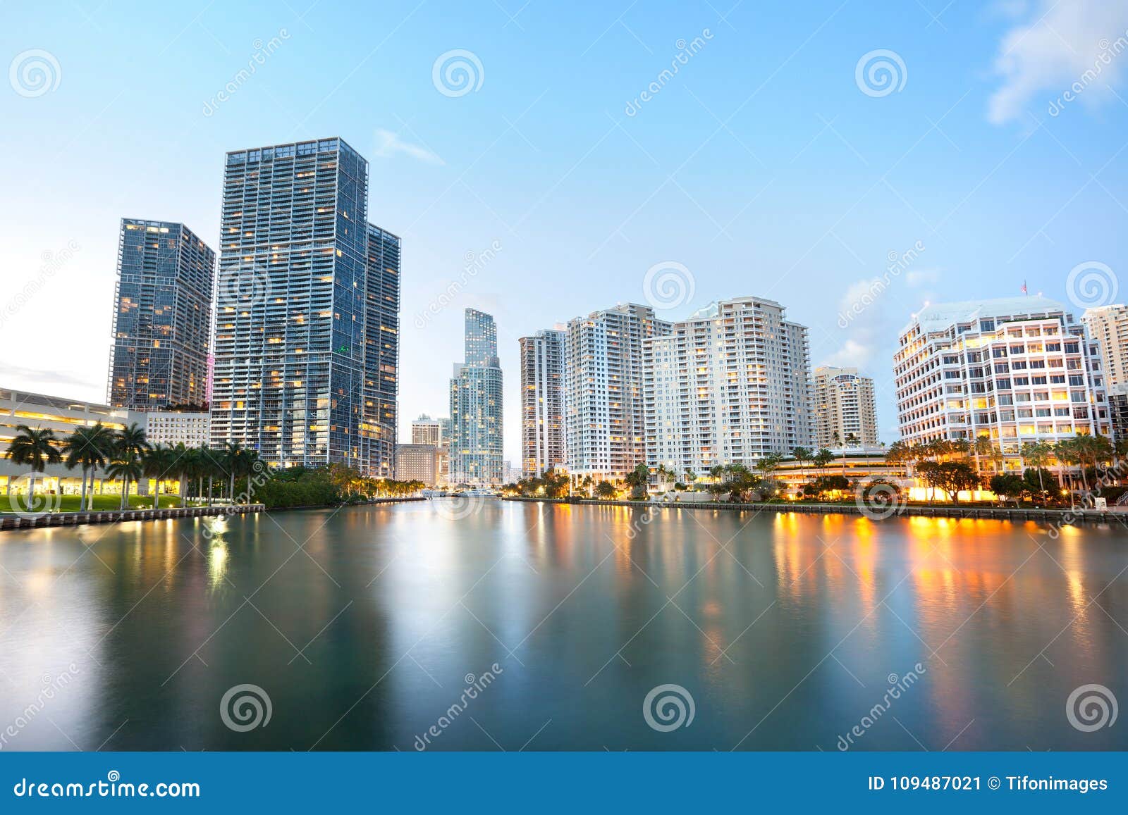 Downtown and Real Estates Developments at Brickell Key Stock Image