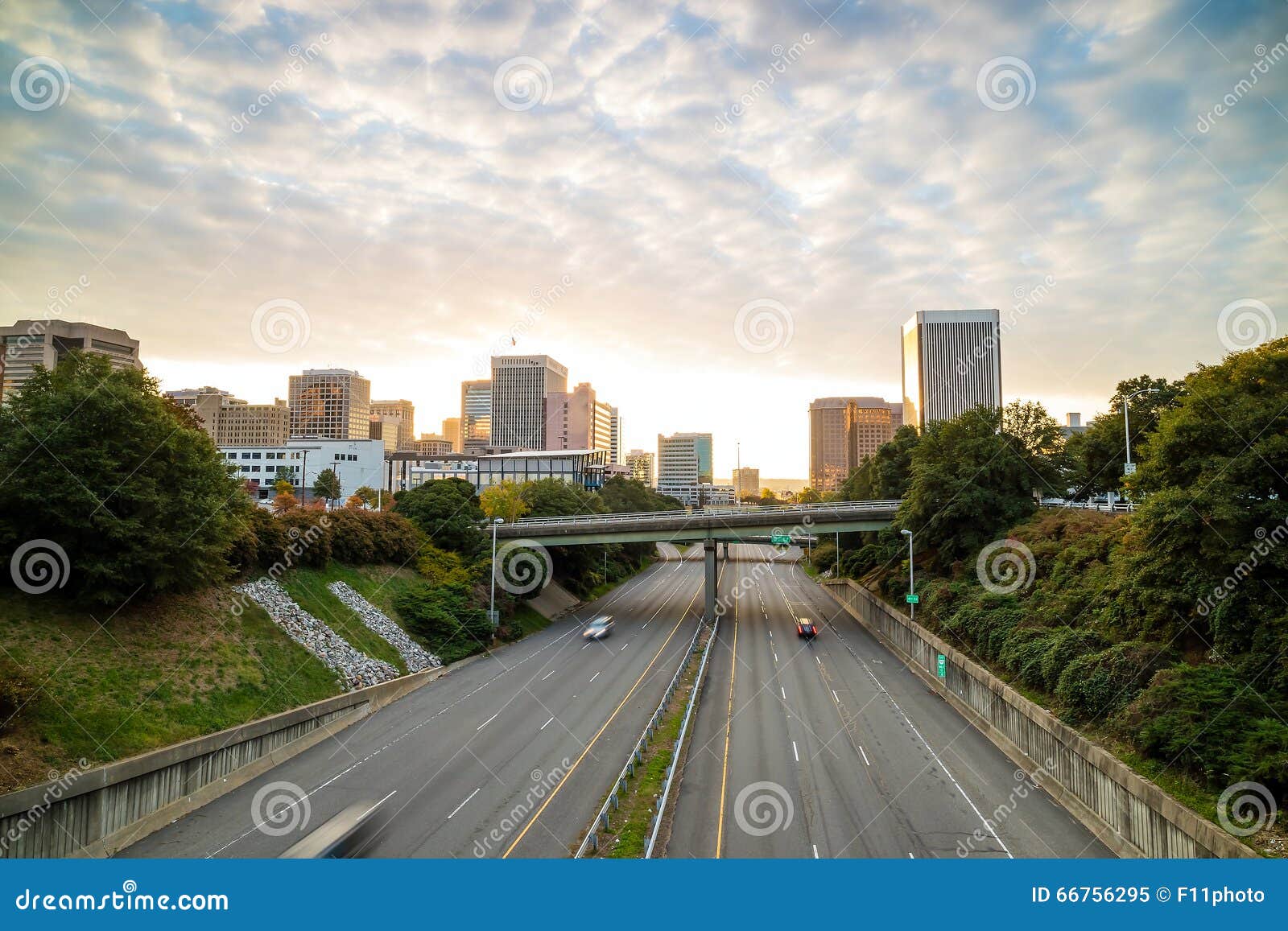 Downtown Richmond, Virginia Skyline Stock Image Image of road, dusk