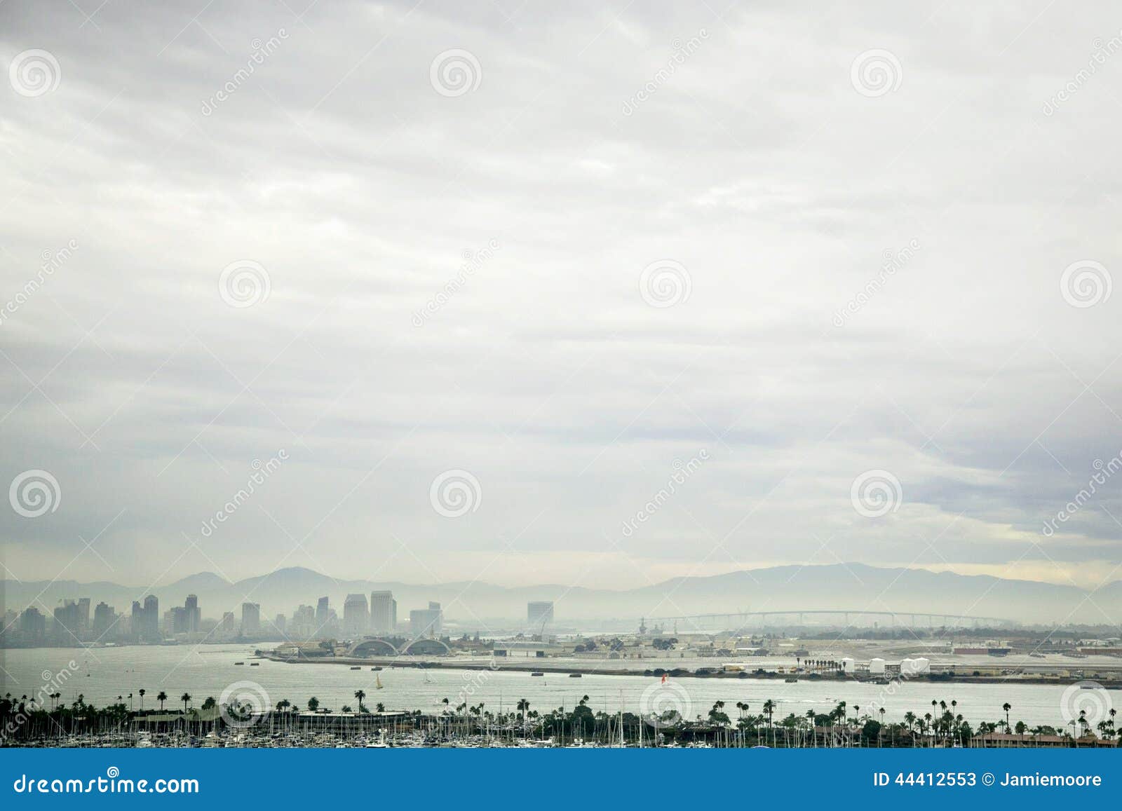 downtown san diego skyline overcast