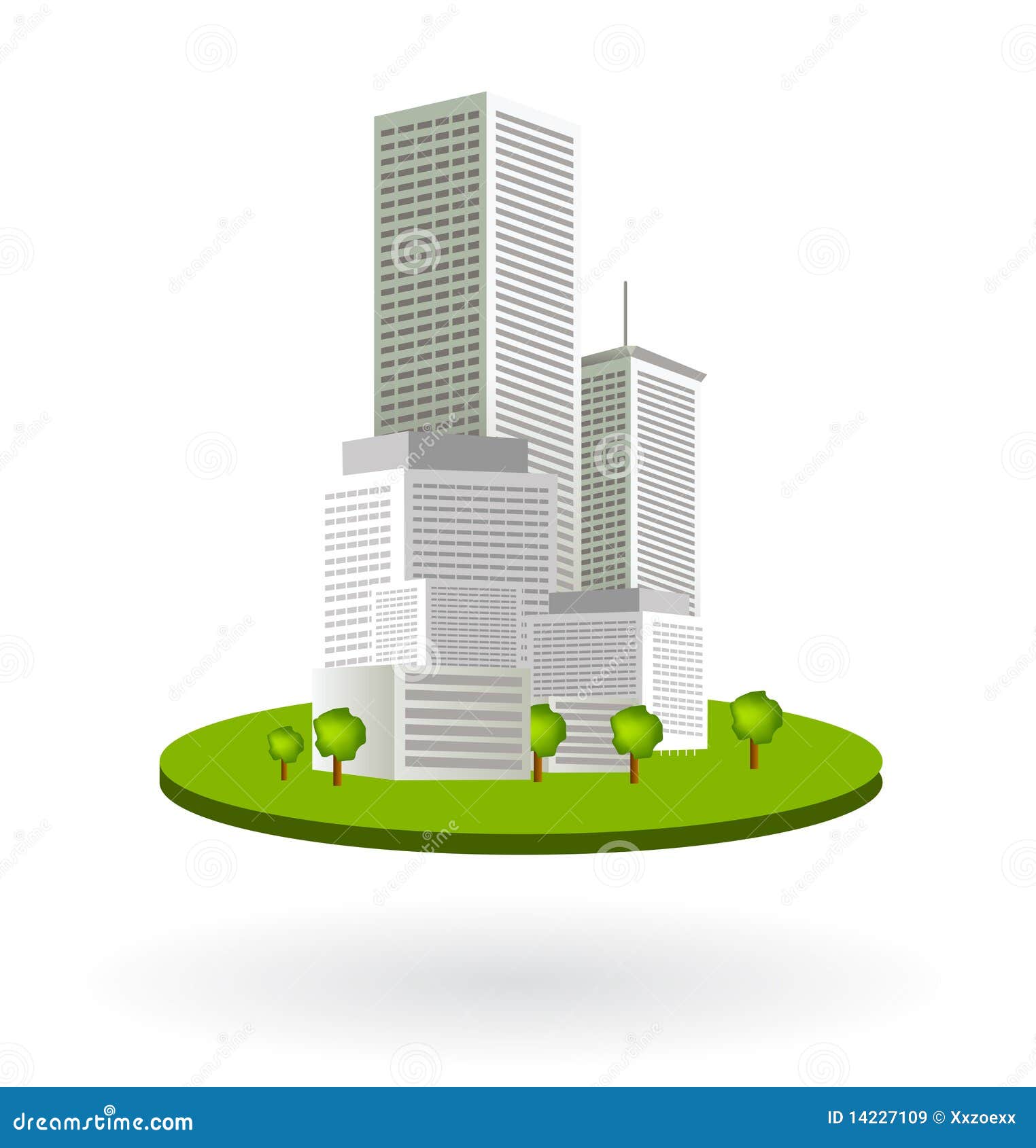 Downtown skyscrapers stock vector. Illustration of metropolis - 14227109