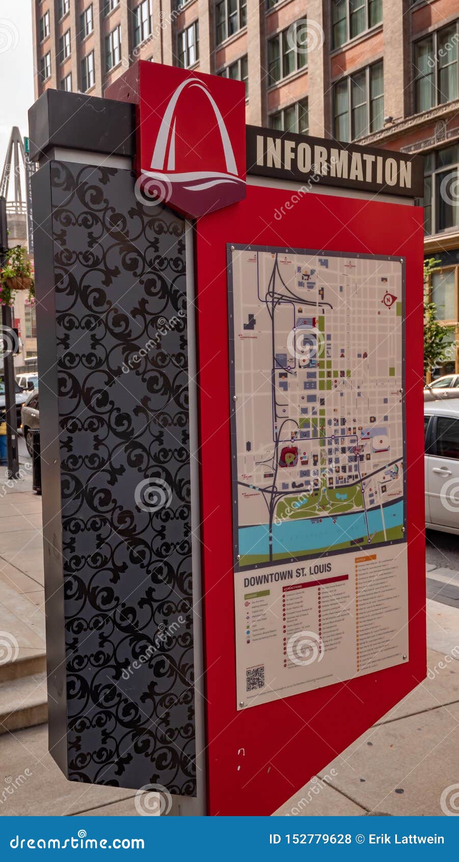 Downtown St Louis Information Map - ST. LOUIS, USA - JUNE 19, 2019 Editorial Stock Photo - Image ...
